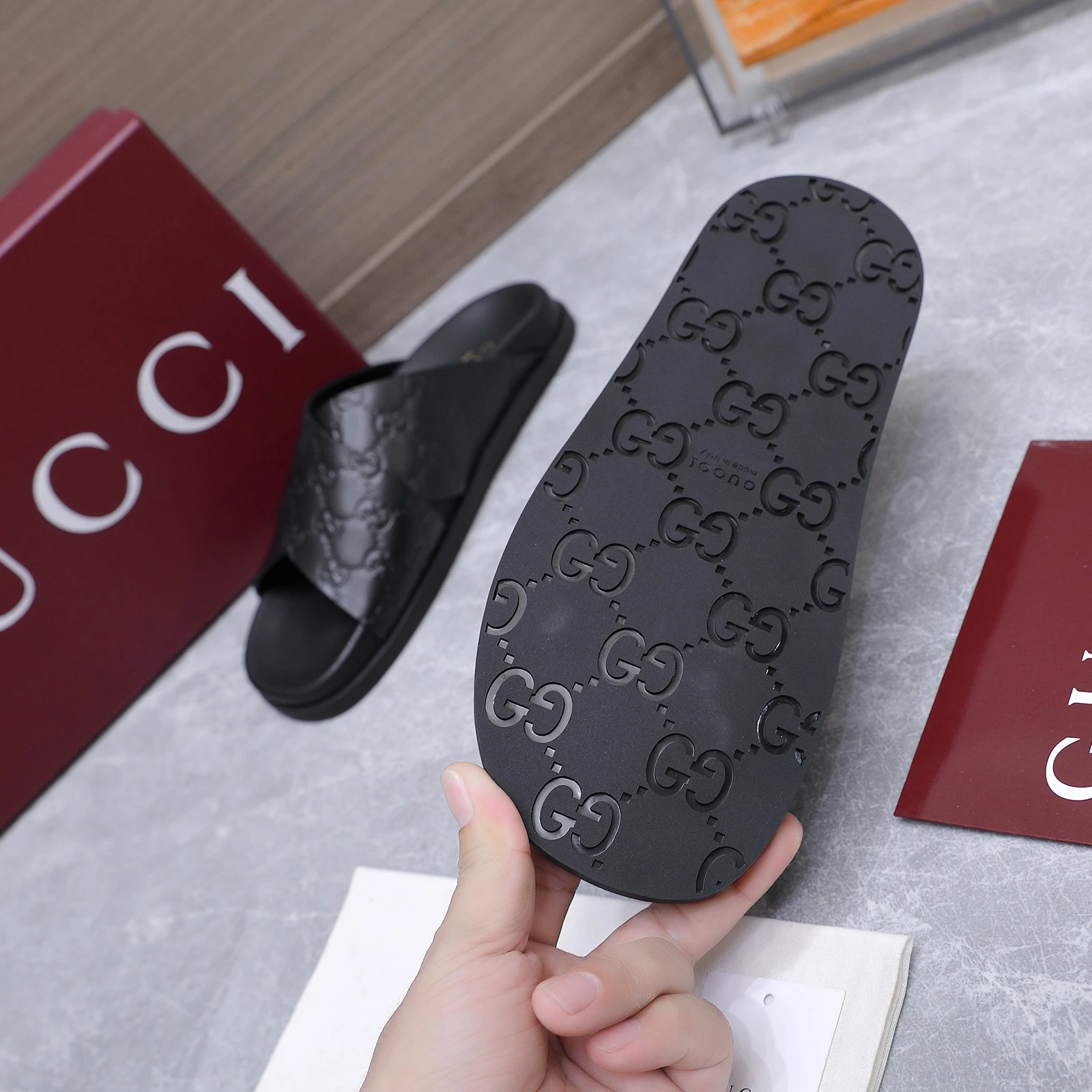 Gucci Double G embossed beach sandals