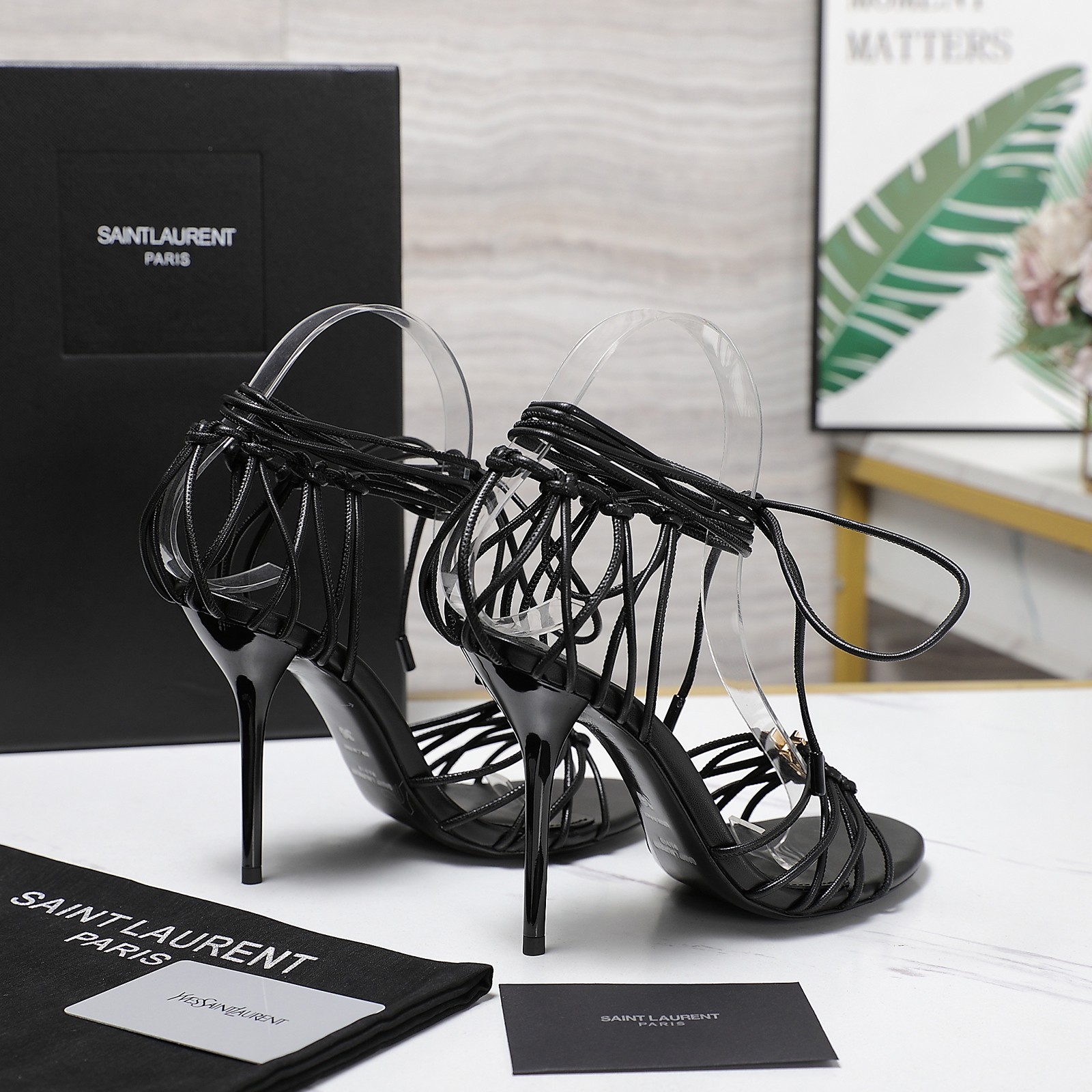 YSL high-heeled strappy sandals