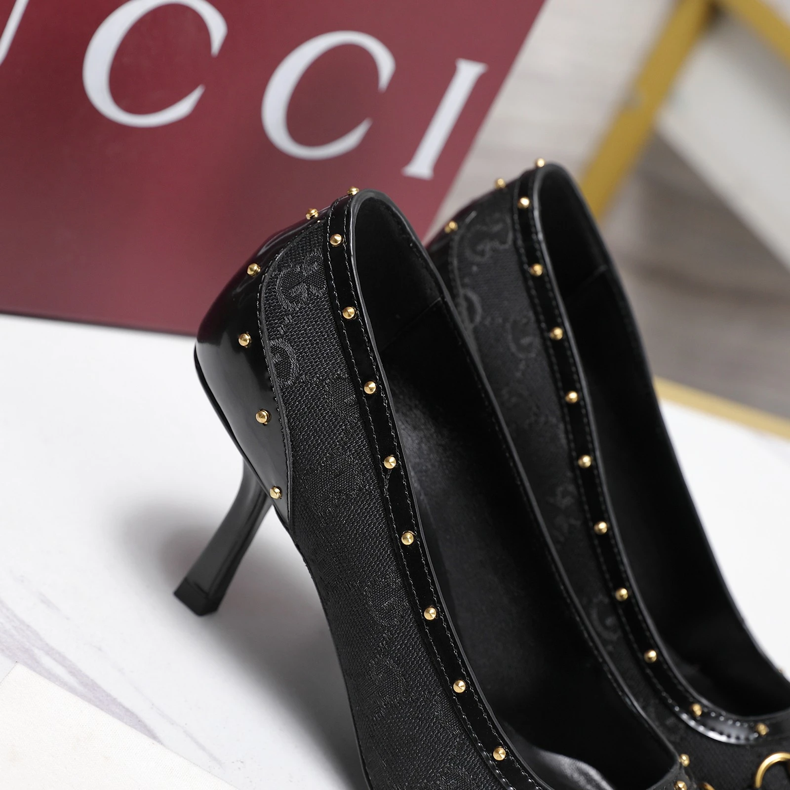 Gucci Horsebit and Stud High-Heeled Shoes