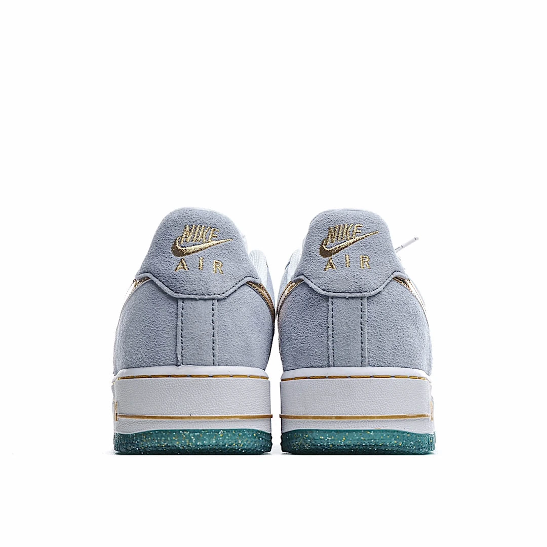Nike Air Force 1 Low Top White, Blue and Gold
