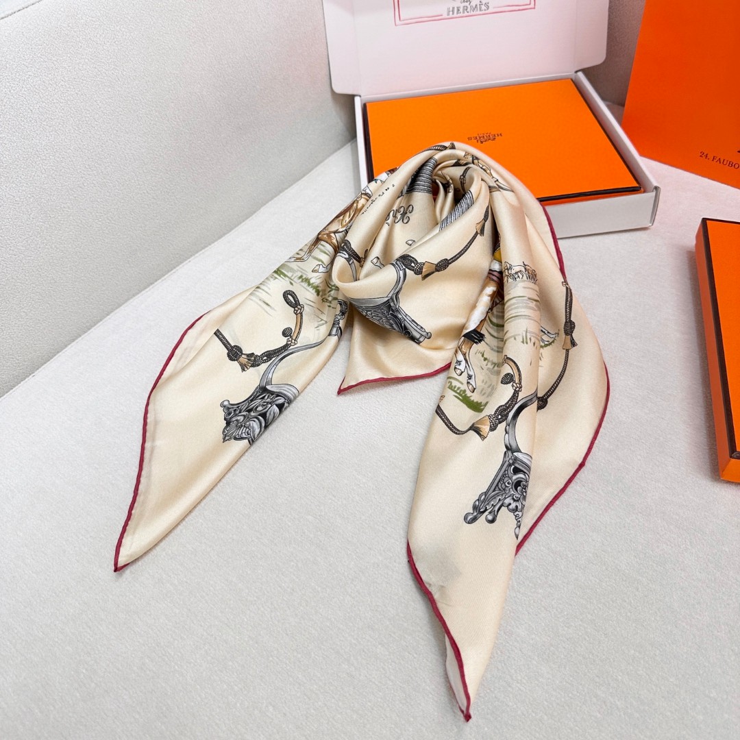 Hermes 100% Silk Scarf