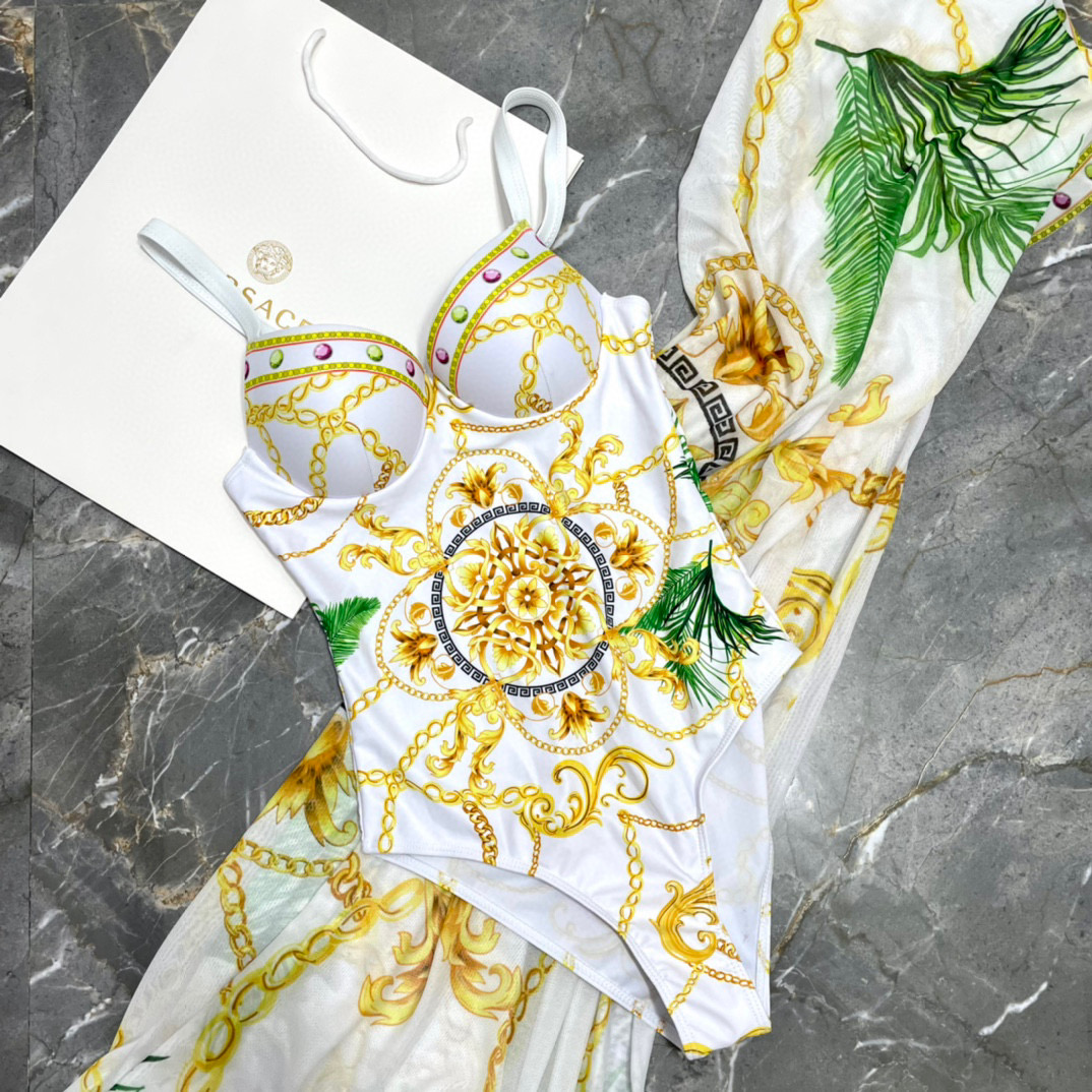 Versace One Piece Elastic Swimsuit