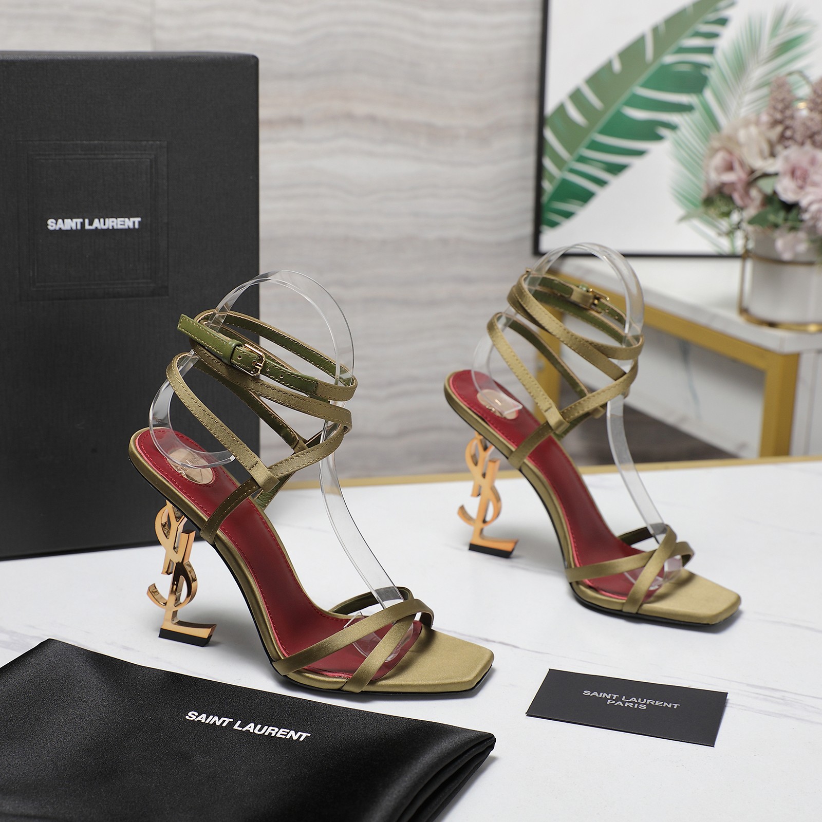 YSL logo sandals with straps
