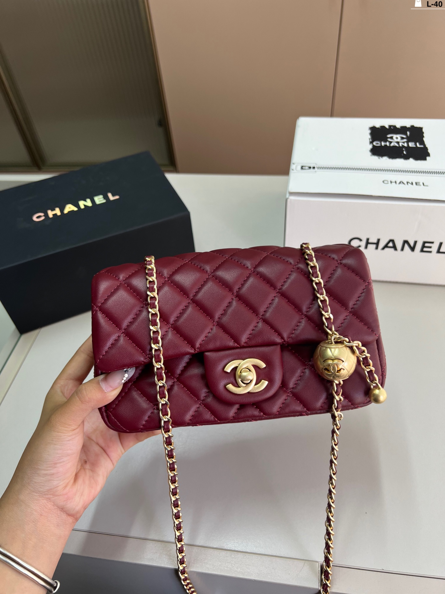 Chanel Classic Flap Bag with Gold Ball