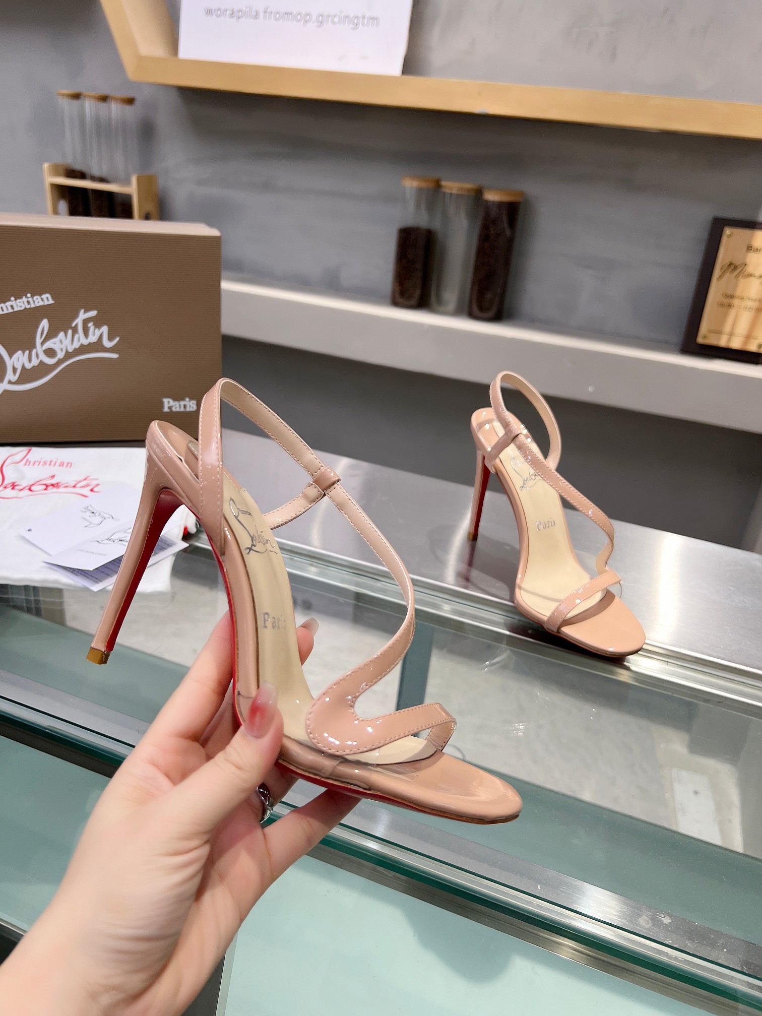 Christian Louboutin red-soled high-heeled sandals
