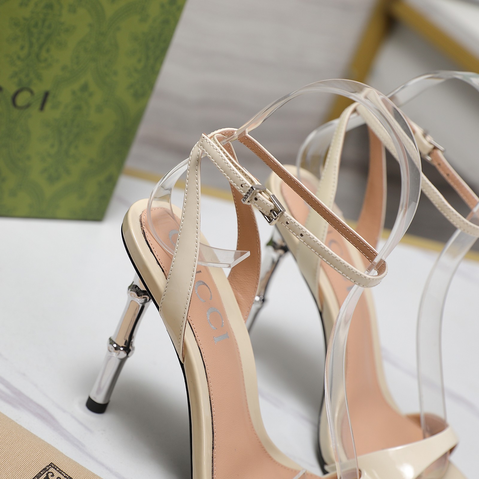 Gucci Open-backed high-heeled sandals