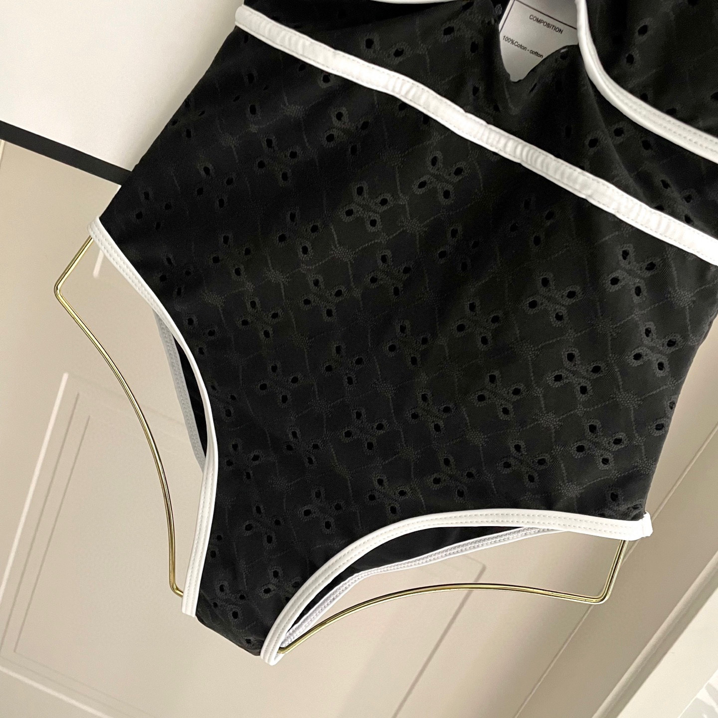 Chanel Hollow Out One-piece Swimsuit