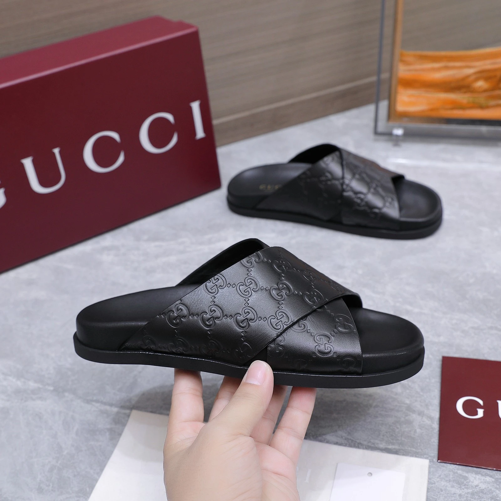 Gucci Double G embossed beach sandals