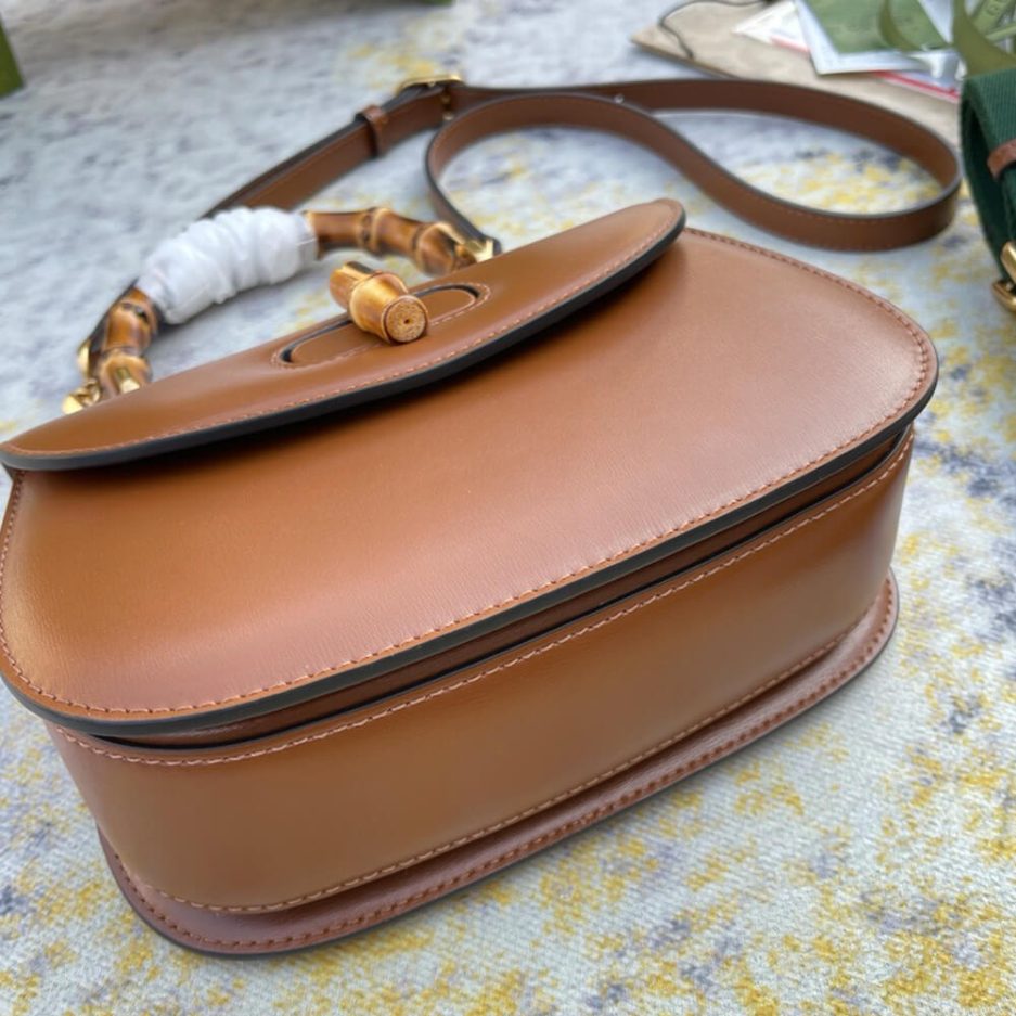 GUCCI BAMBOO 1947 JUMBO GG SMALL TOP HANDLE BAG