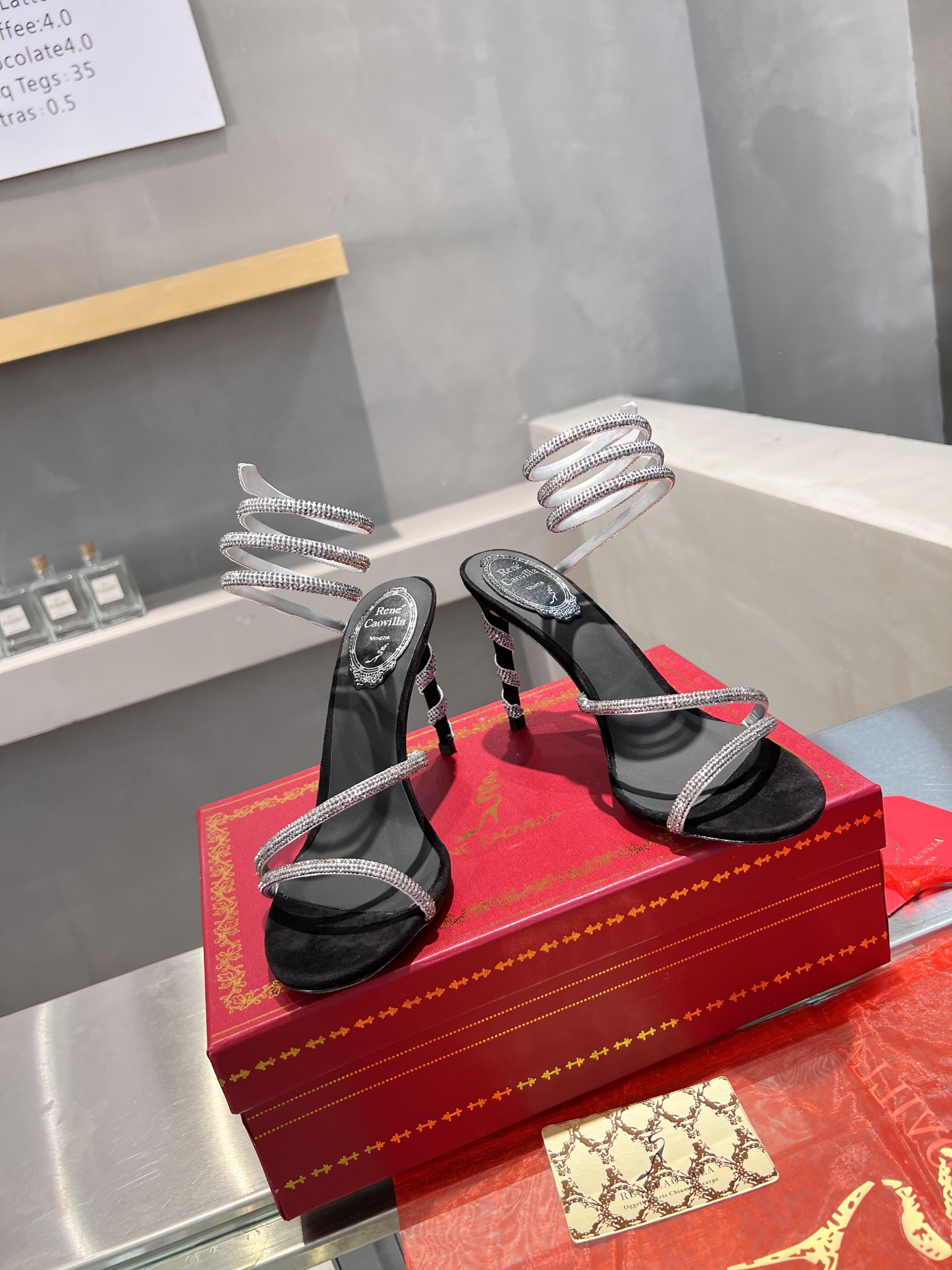 Rene Caovilla Crystal-embellished strappy high-heeled sandals