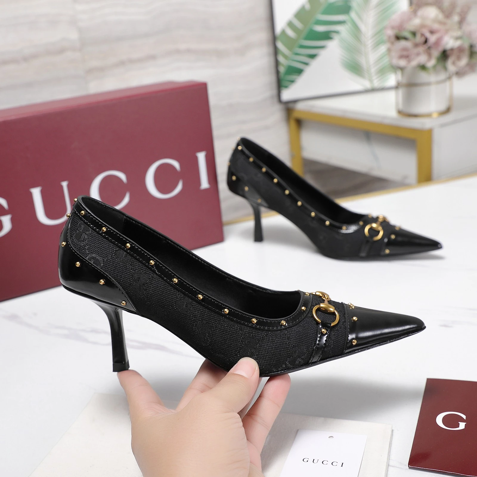 Gucci Horsebit and Stud High-Heeled Shoes