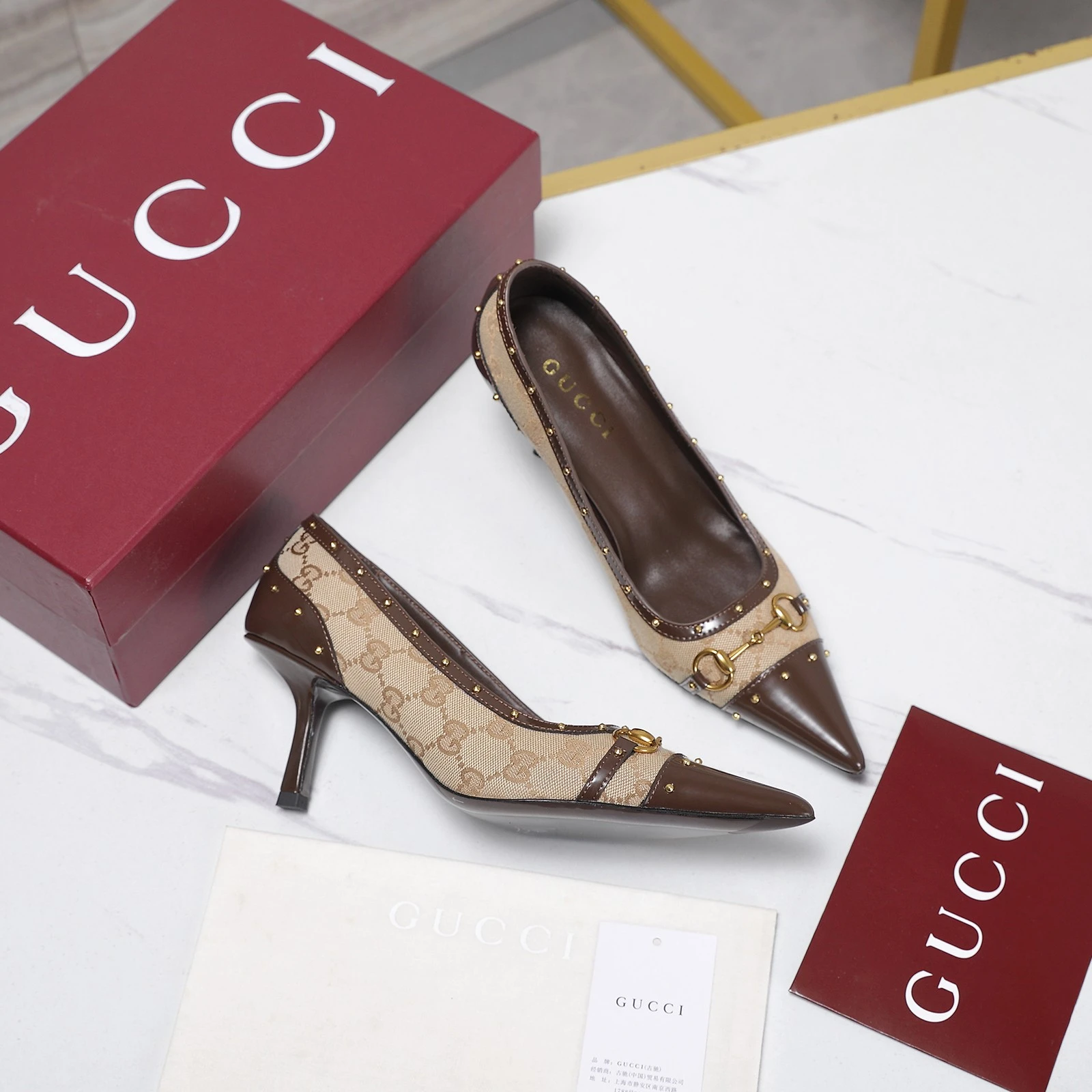Gucci Horsebit and Stud High-Heeled Shoes