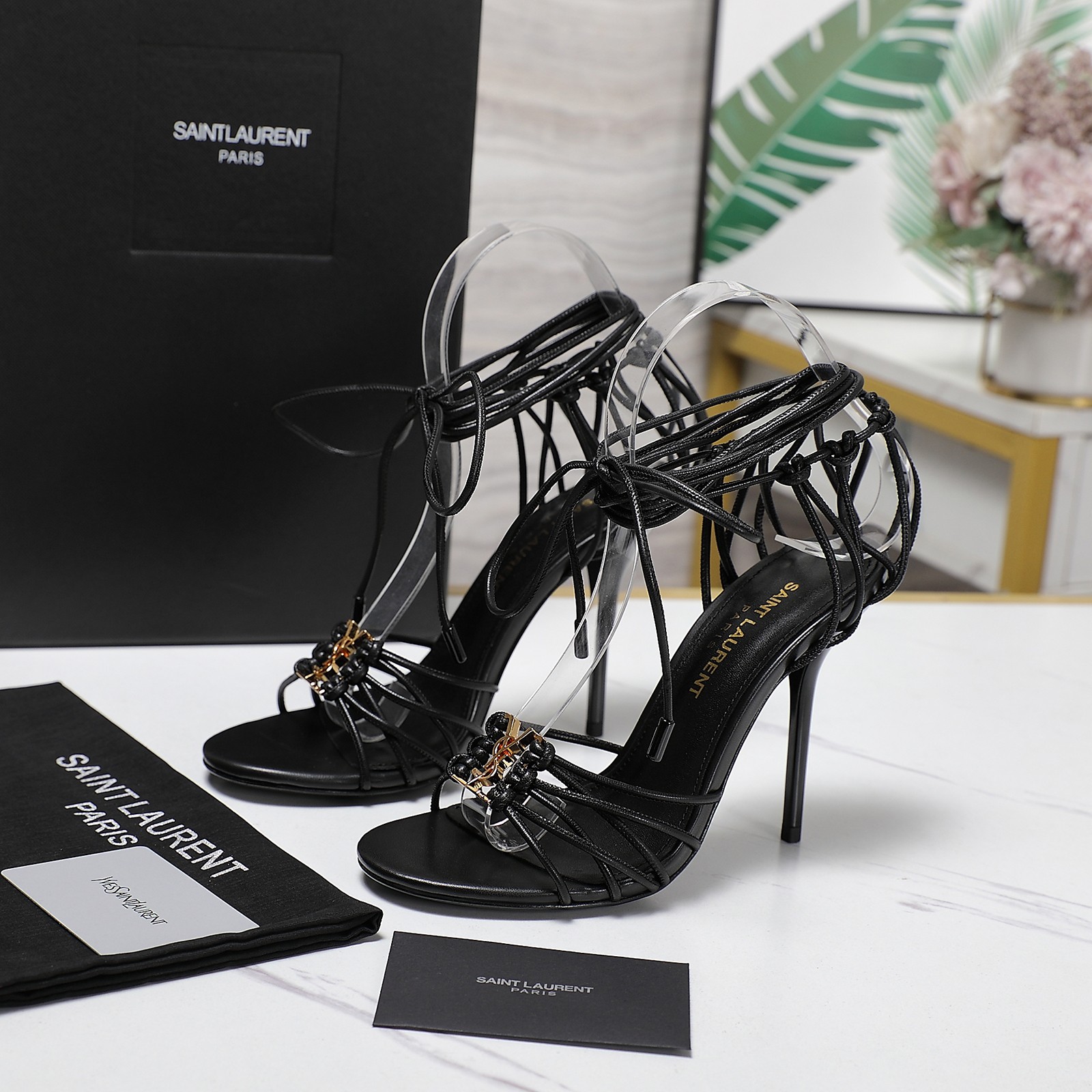 YSL high-heeled strappy sandals