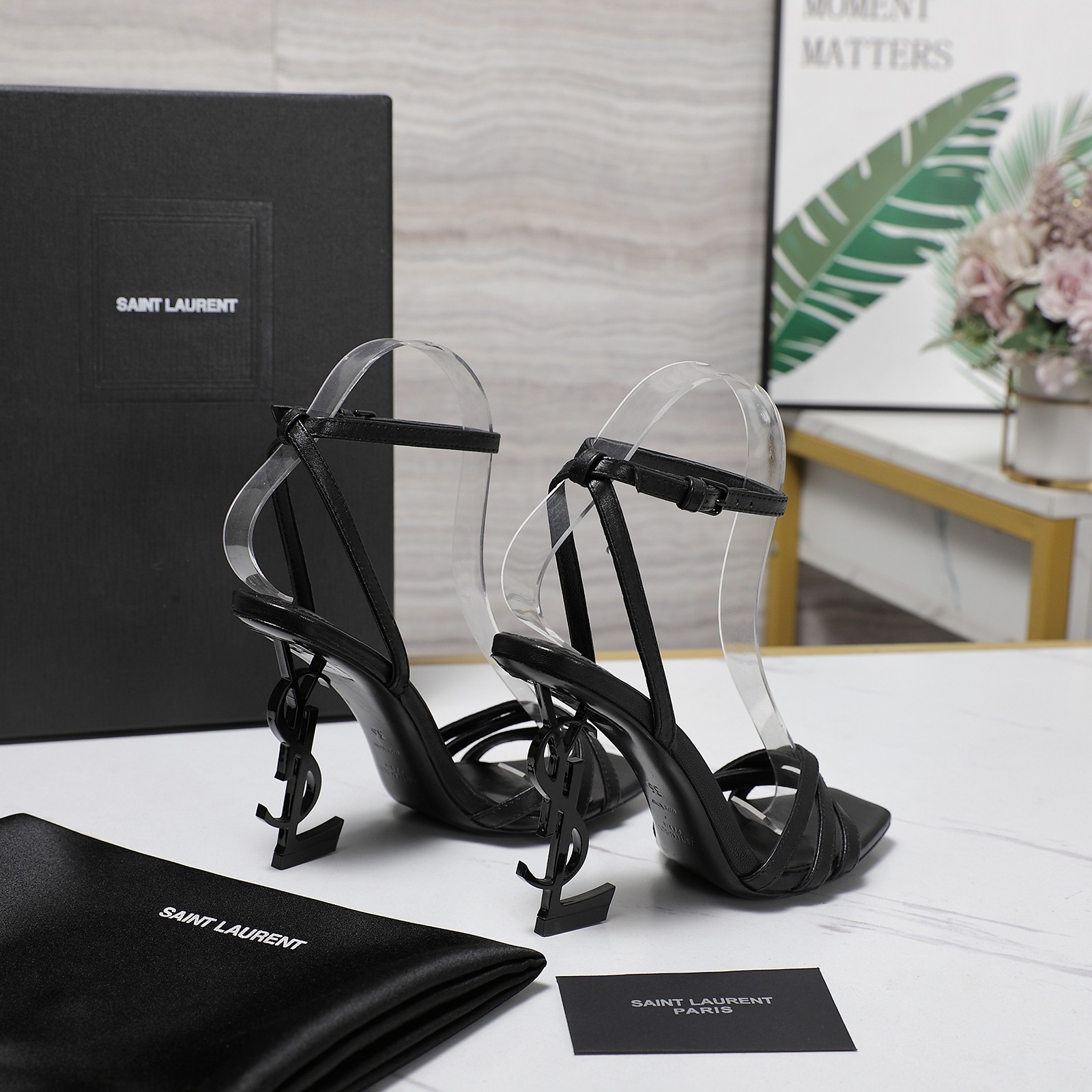 YSL logo sandals with straps