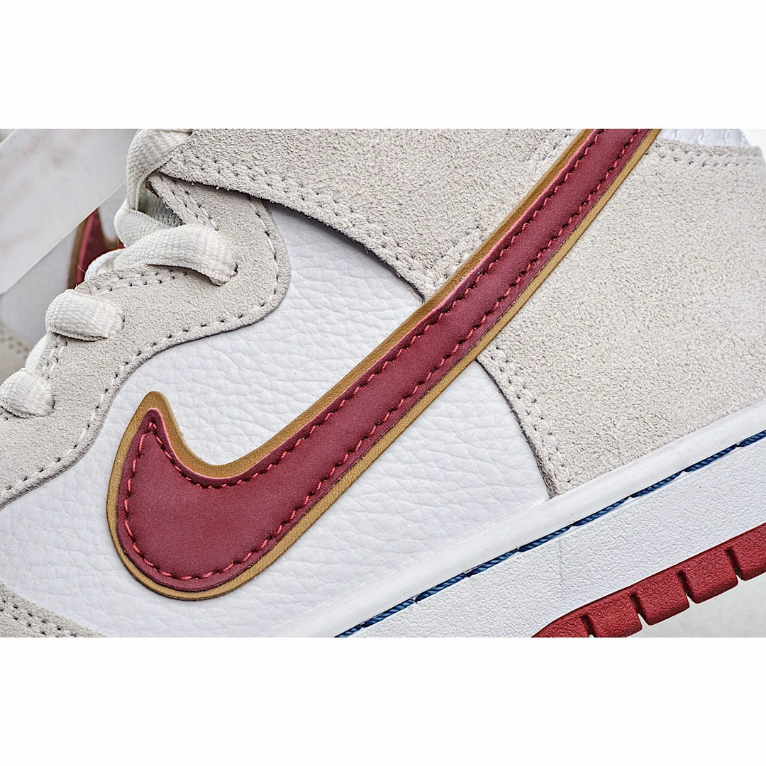 Nike SB Dunk High "Team Crimson" Off-White Red Hook