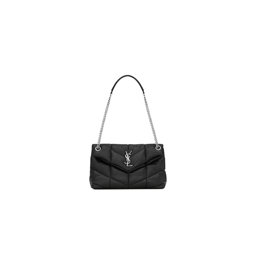 PUFFER SMALL CHAIN BAG IN QUILTED LAMBSKIN