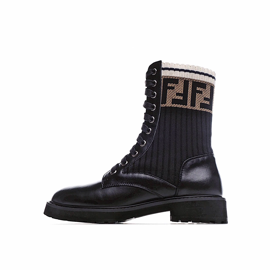 Fendi Knitted Stretch Martin Boots