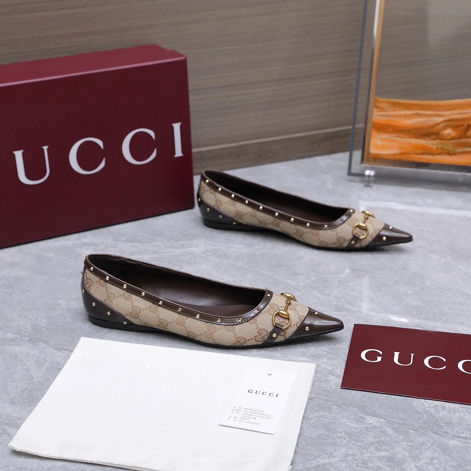 Gucci Spring/Summer 2026 New Studded Pointed-Toe Shoes