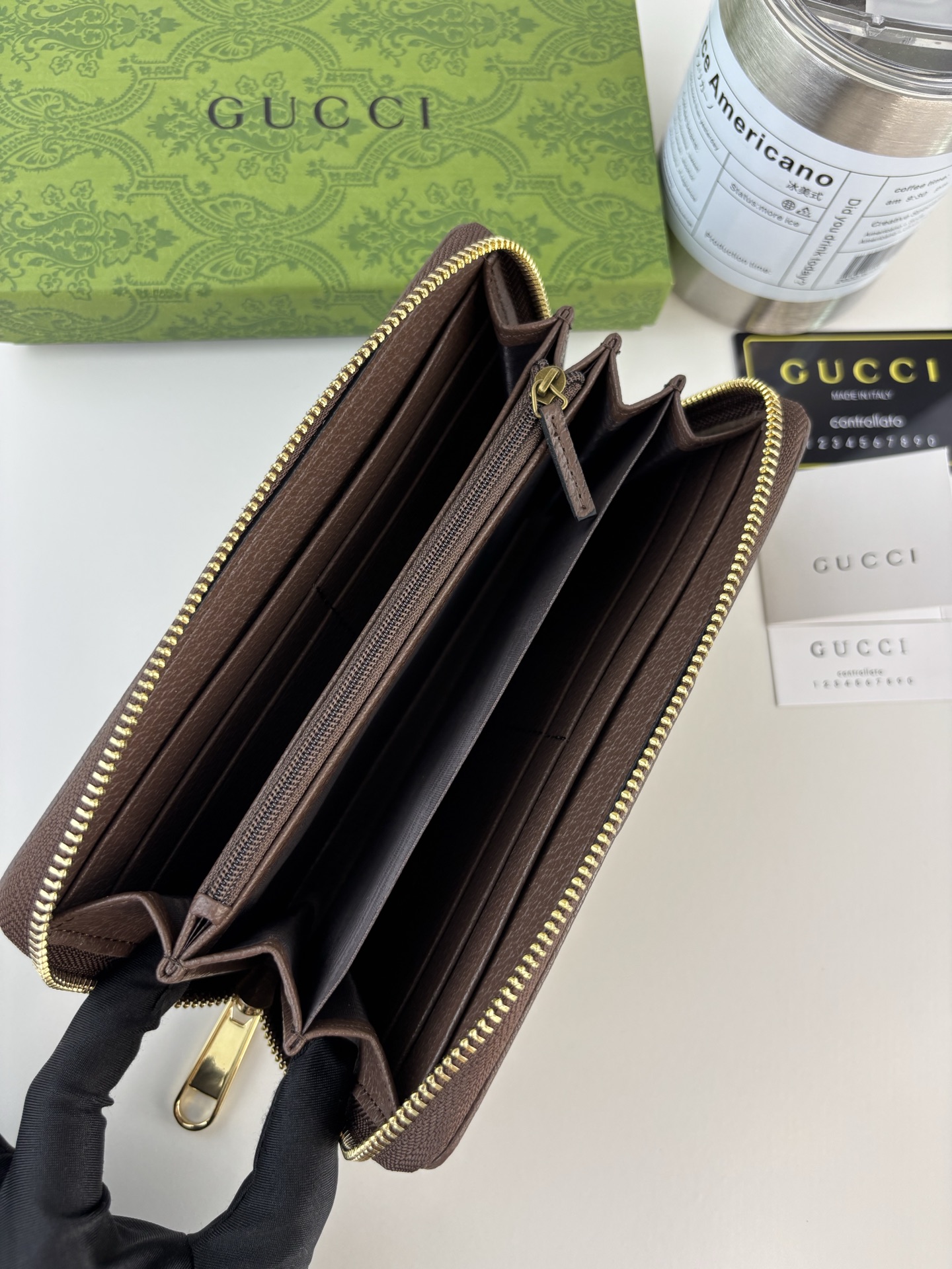 GG Supreme Zipper Wallet