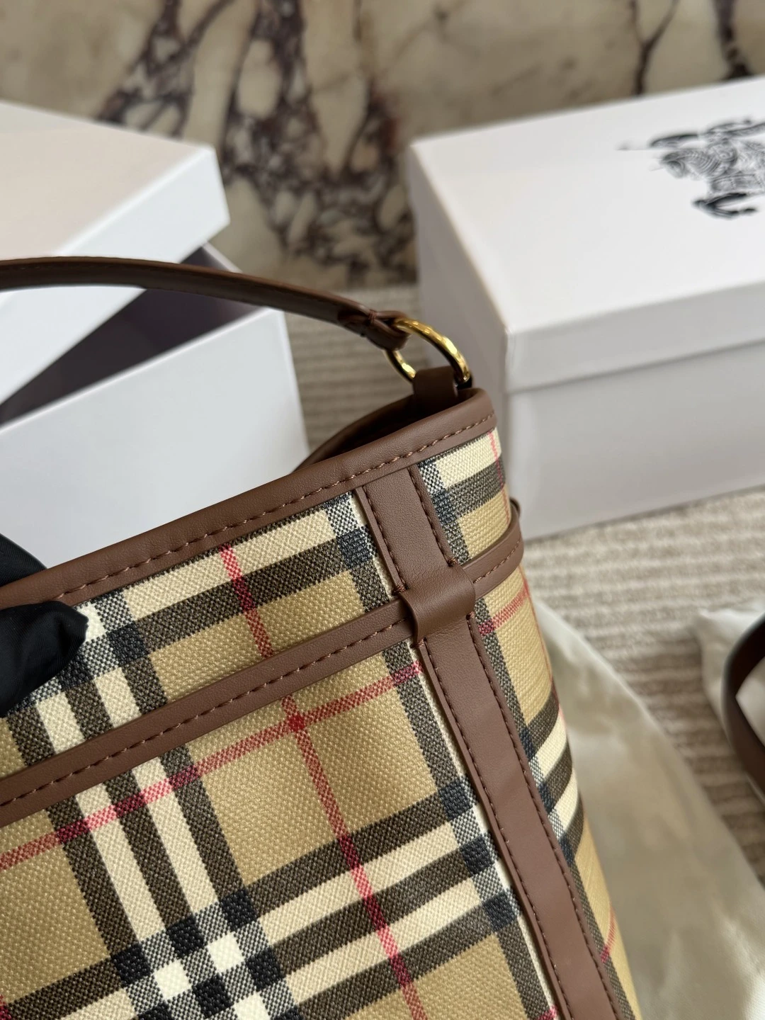 Burberry Check Bucket Bag
