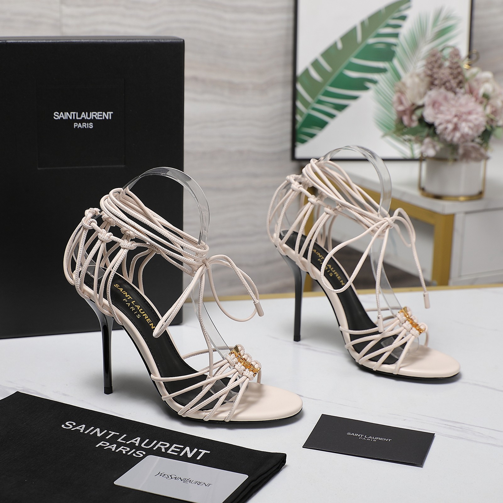 YSL high-heeled strappy sandals