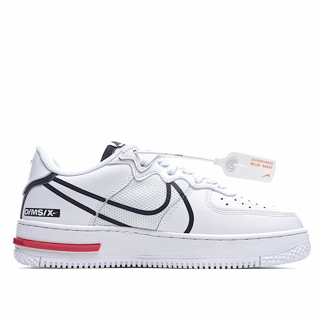 Nike AIR FORCE 1 REACT WHITE D/MS/X White Black Red