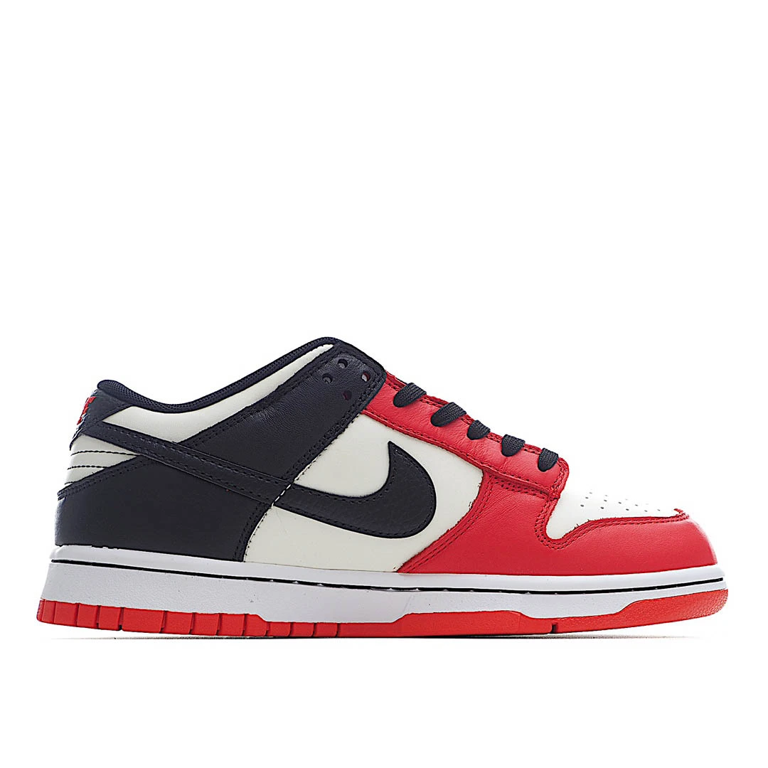 NBA x Nike Dunk Low EMB &ldquo;Chicago&rdquo; Black, White and Red