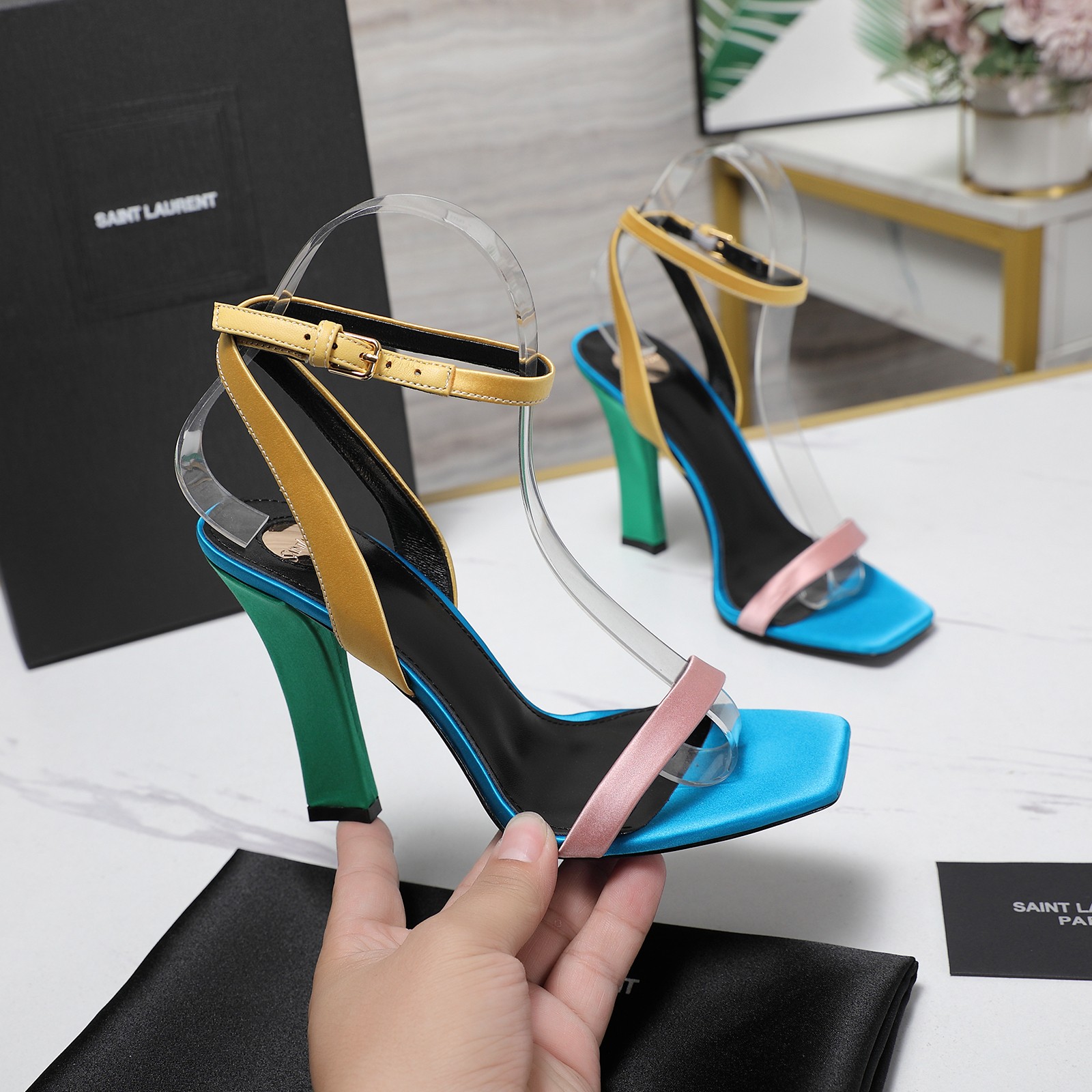 YSL Single-strap high-heeled sandals