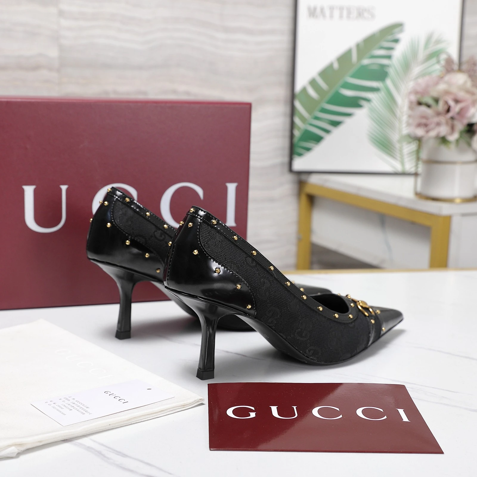 Gucci Horsebit and Stud High-Heeled Shoes