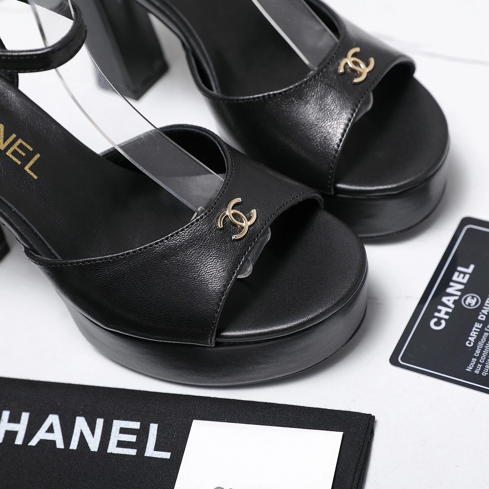 Chanel 26P Thick Heel Waterproof Platform Fish Mouth High Heel Sandals