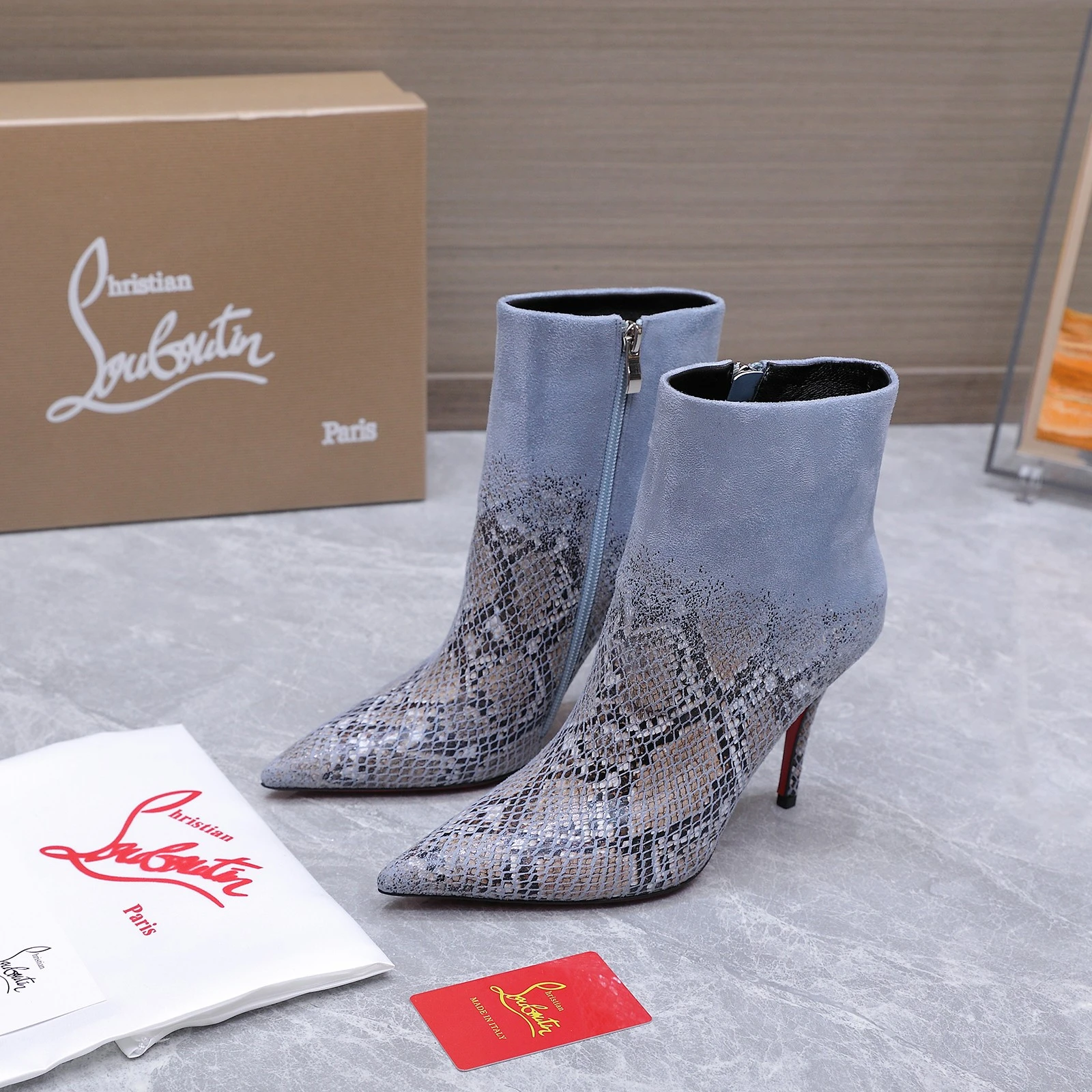 Christian Loubottin's High-Heeled Short Boots