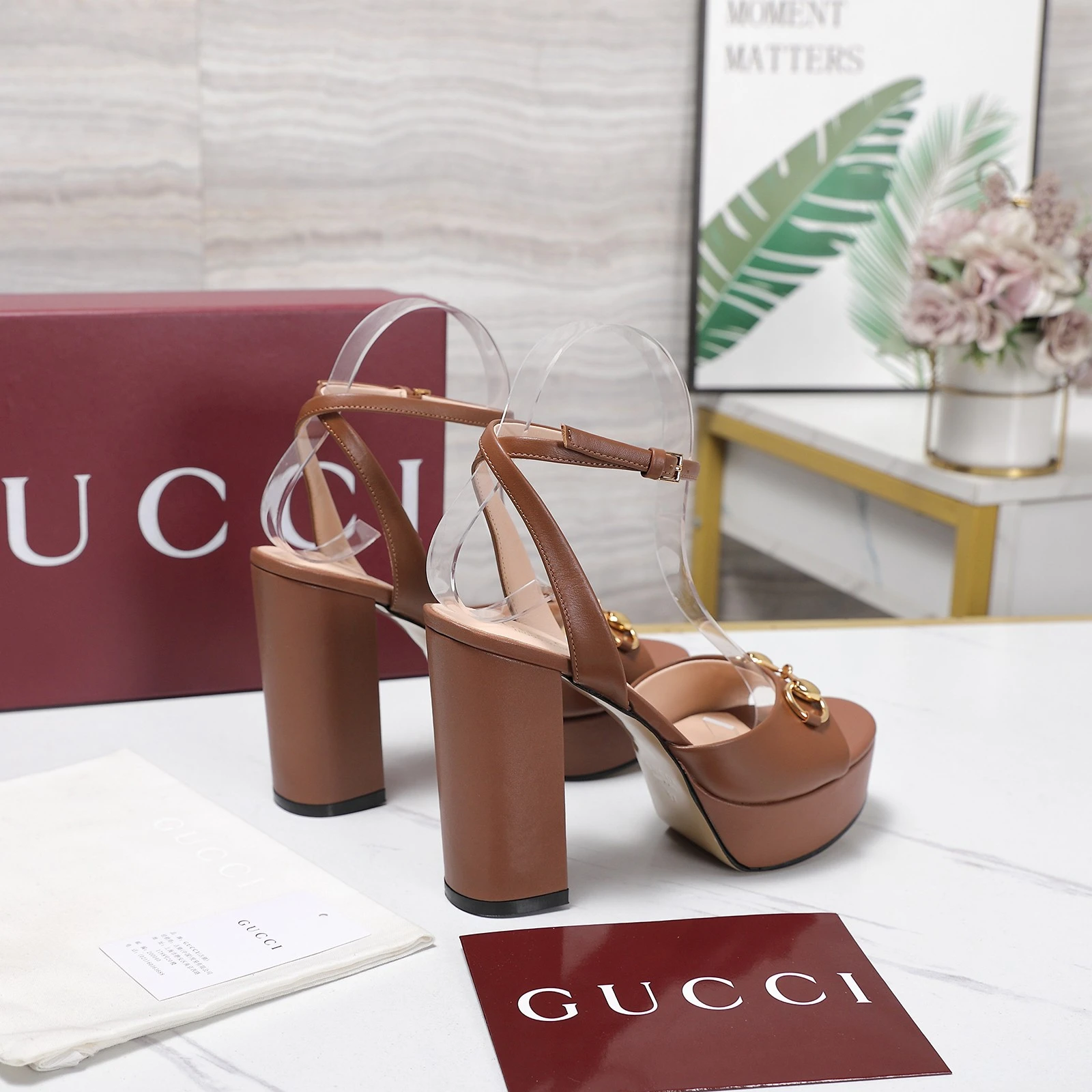 Gucci 2026 SS Round headed water table high-heeled sandals