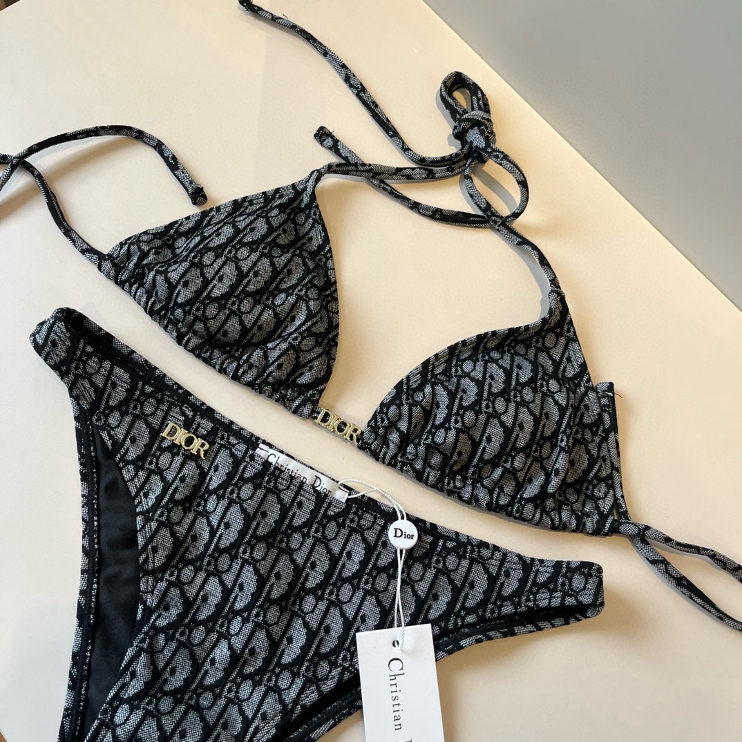 Dior Halterneck 2 Piece Swimsuit Bikini Set