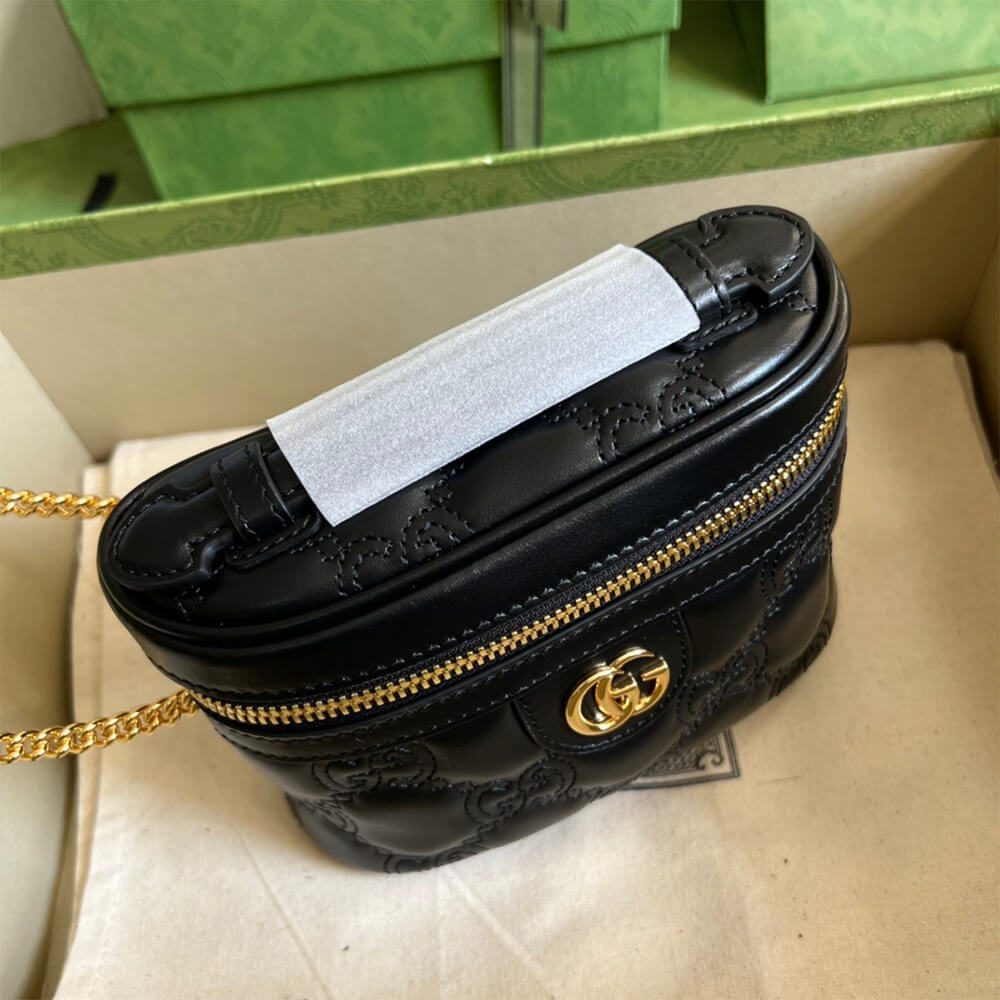 GG Matelass&eacute; top handle mini bag