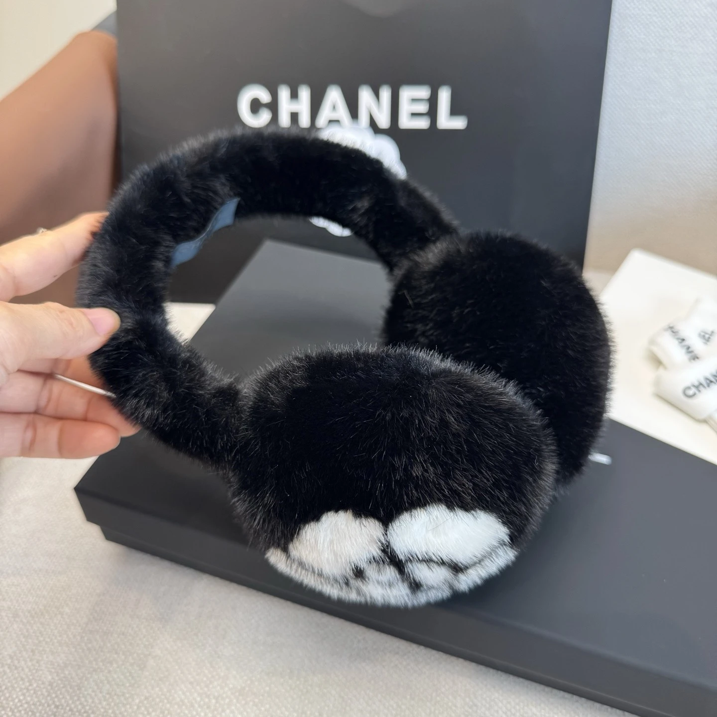 Chanel Ski Earmuffs and Scarf Set