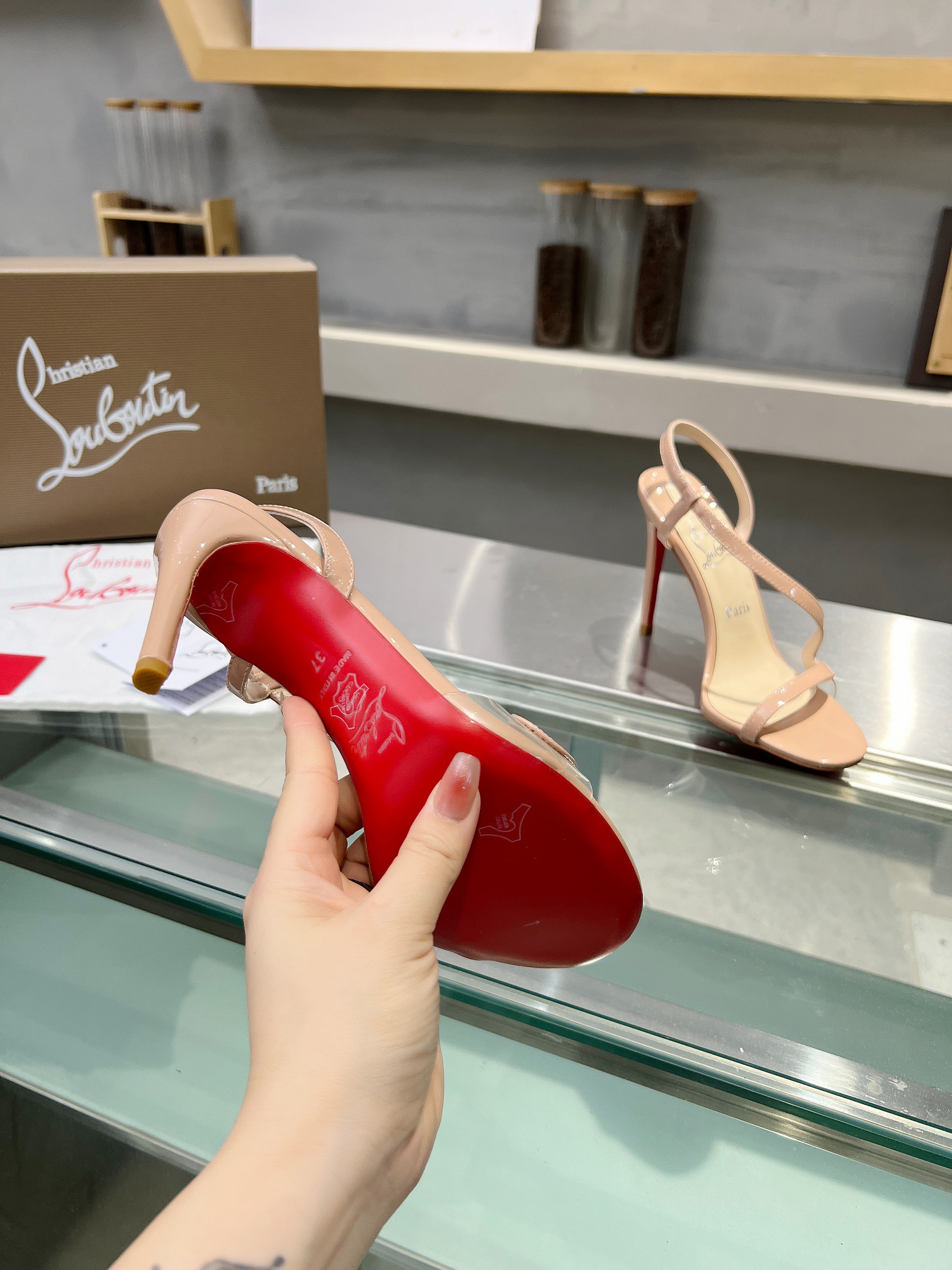 Christian Louboutin red-soled high-heeled sandals