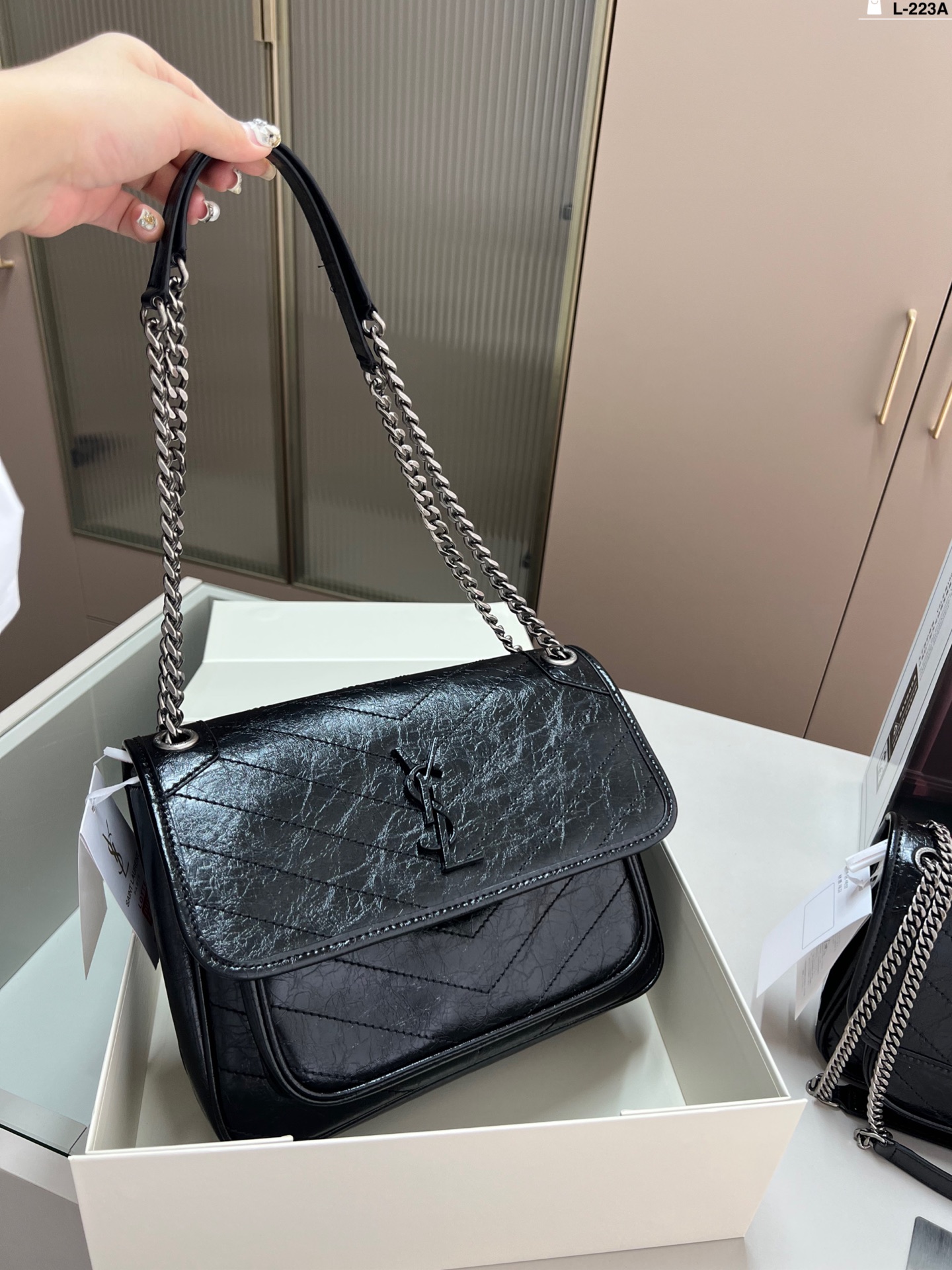 YSL Niki Shoulder Bag Paired With A Mirror