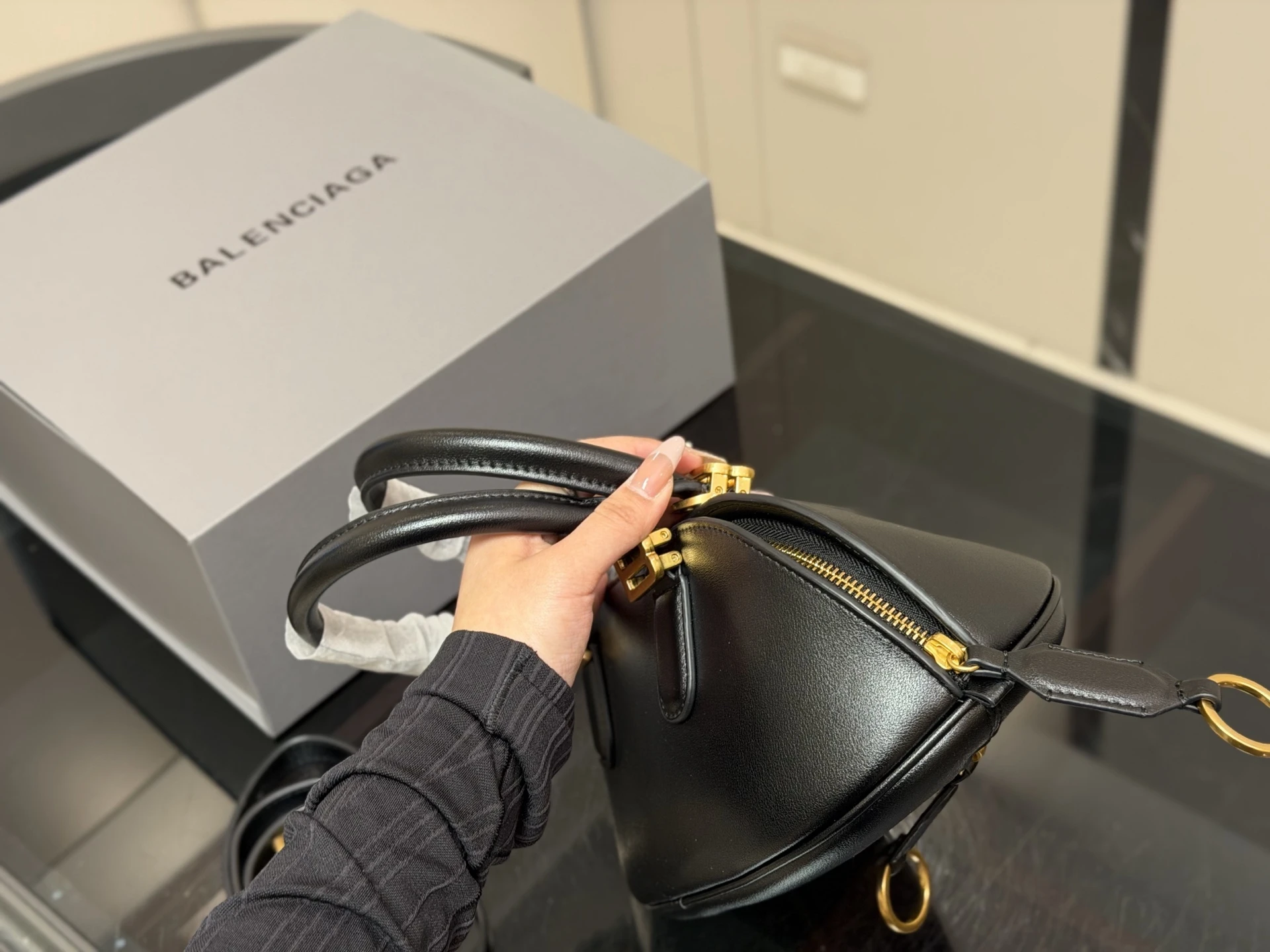Balenciaga New Bowling Shell Bag