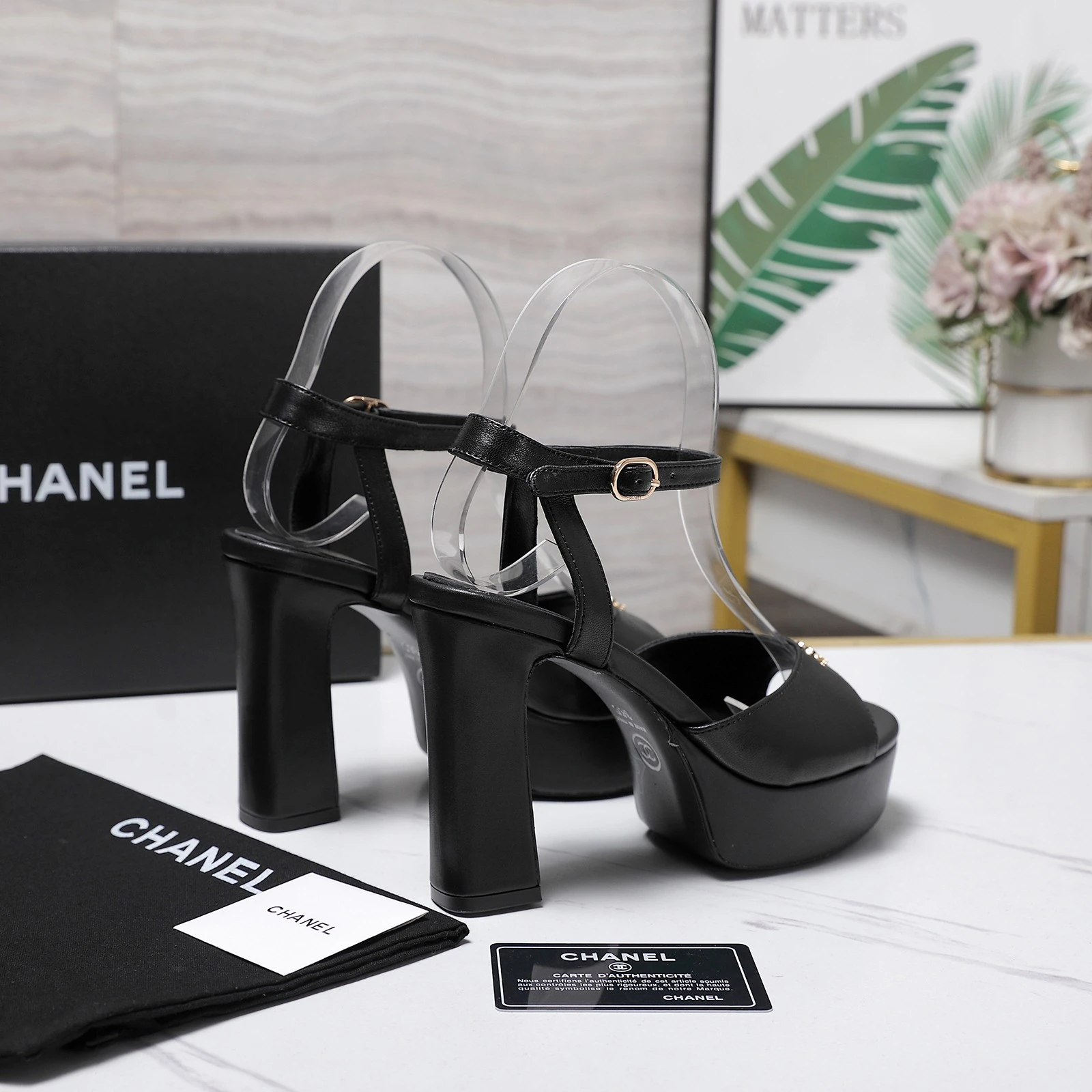 Chanel 26P Thick Heel Waterproof Platform Fish Mouth High Heel Sandals