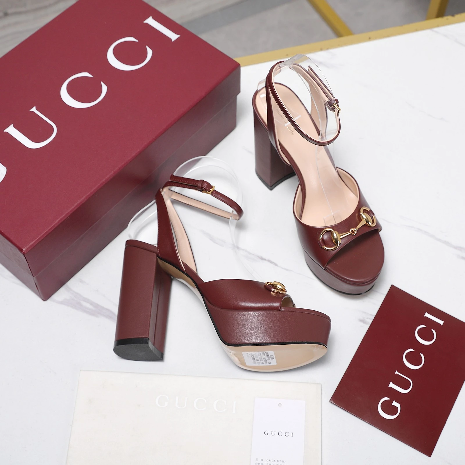 Gucci 2026 SS Round headed water table high-heeled sandals