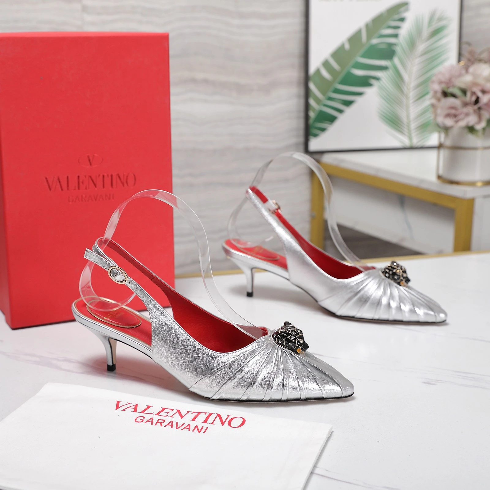 VALENTINO Pointed Folds Backless Sandals