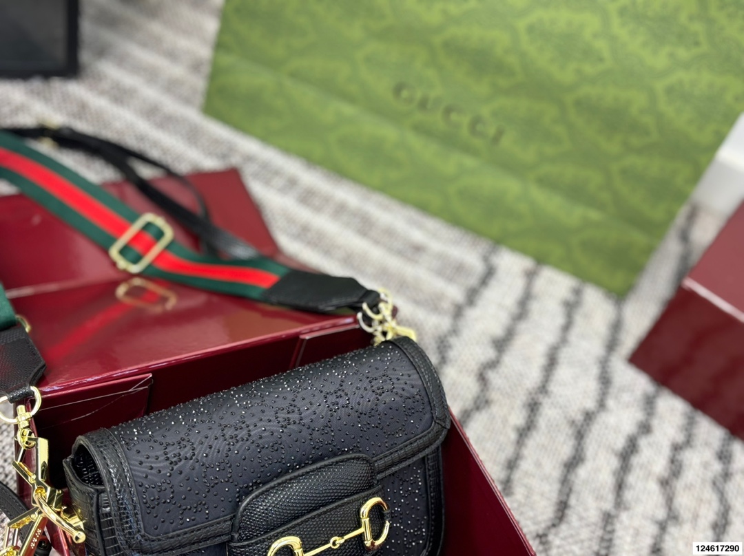 Gucci 1955 Rhinestone Saddle Bag