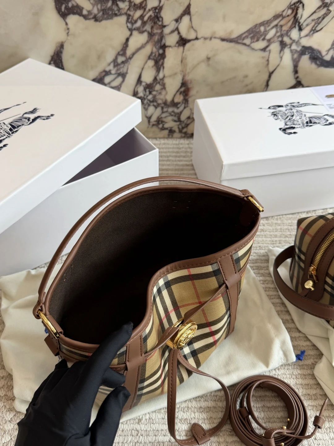Burberry Check Bucket Bag