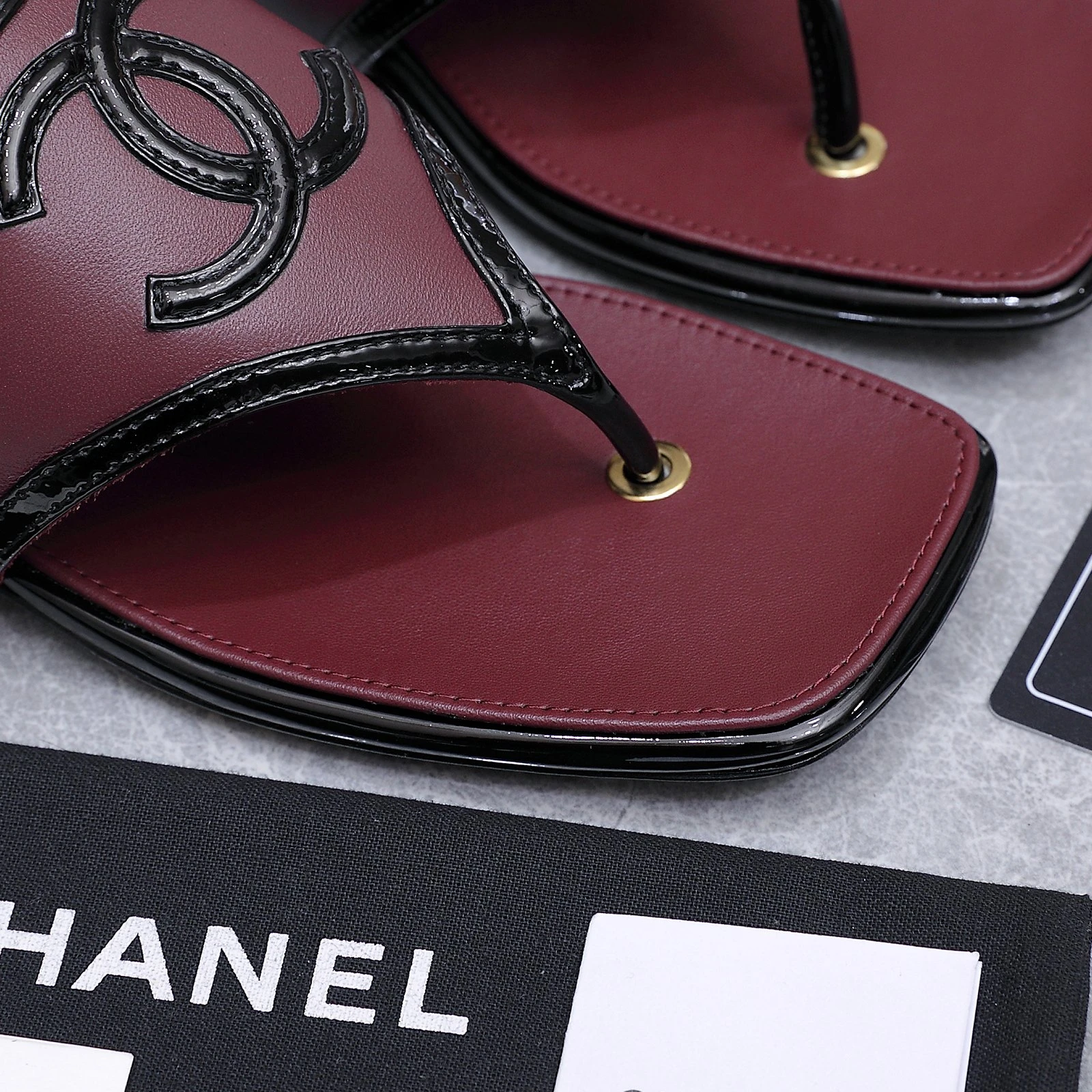 Chanel 26s Summer New Square-Toe Color-Block Double C Sandals Slippers