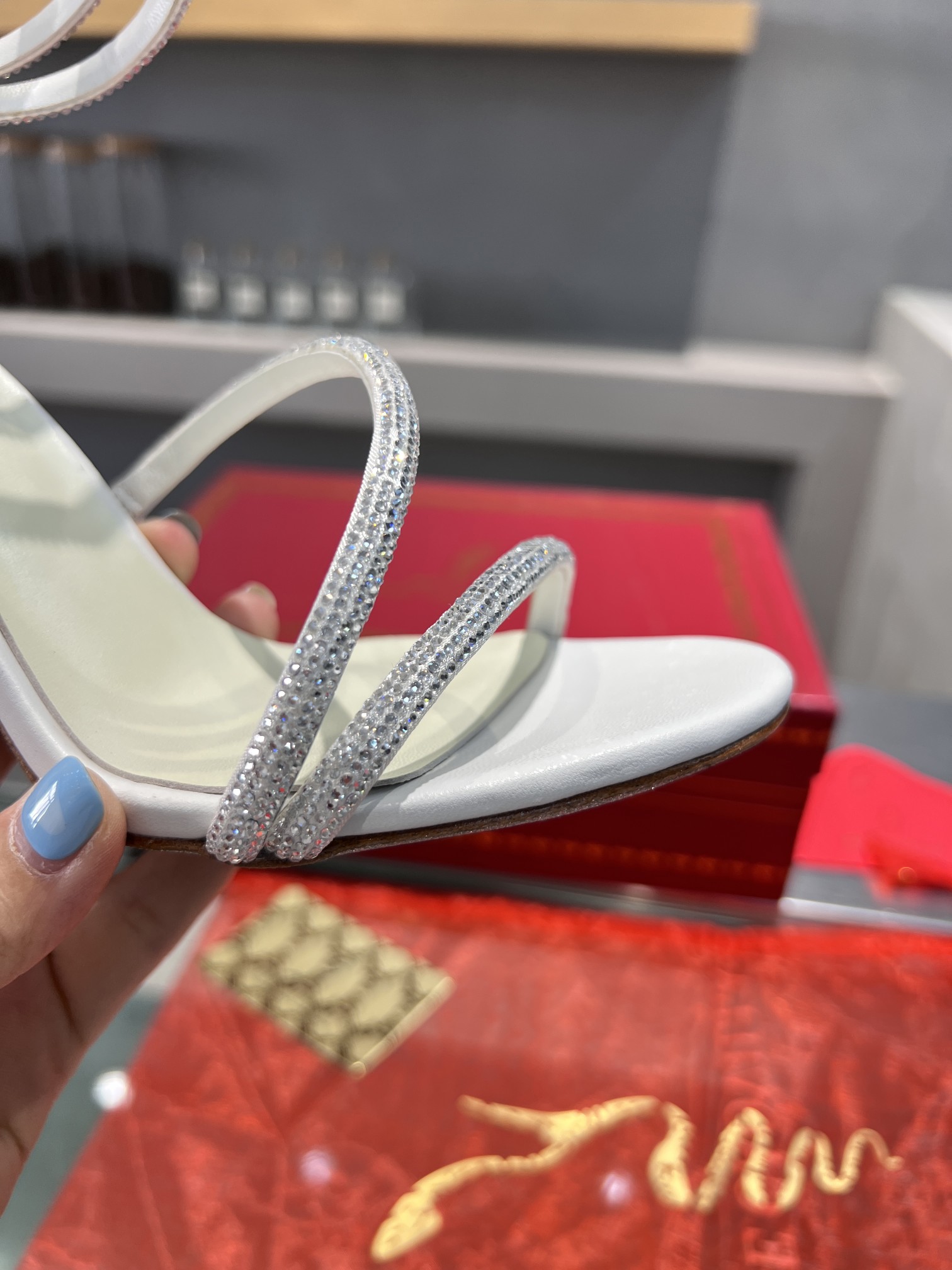 Rene Caovilla Crystal-embellished strappy high-heeled sandals