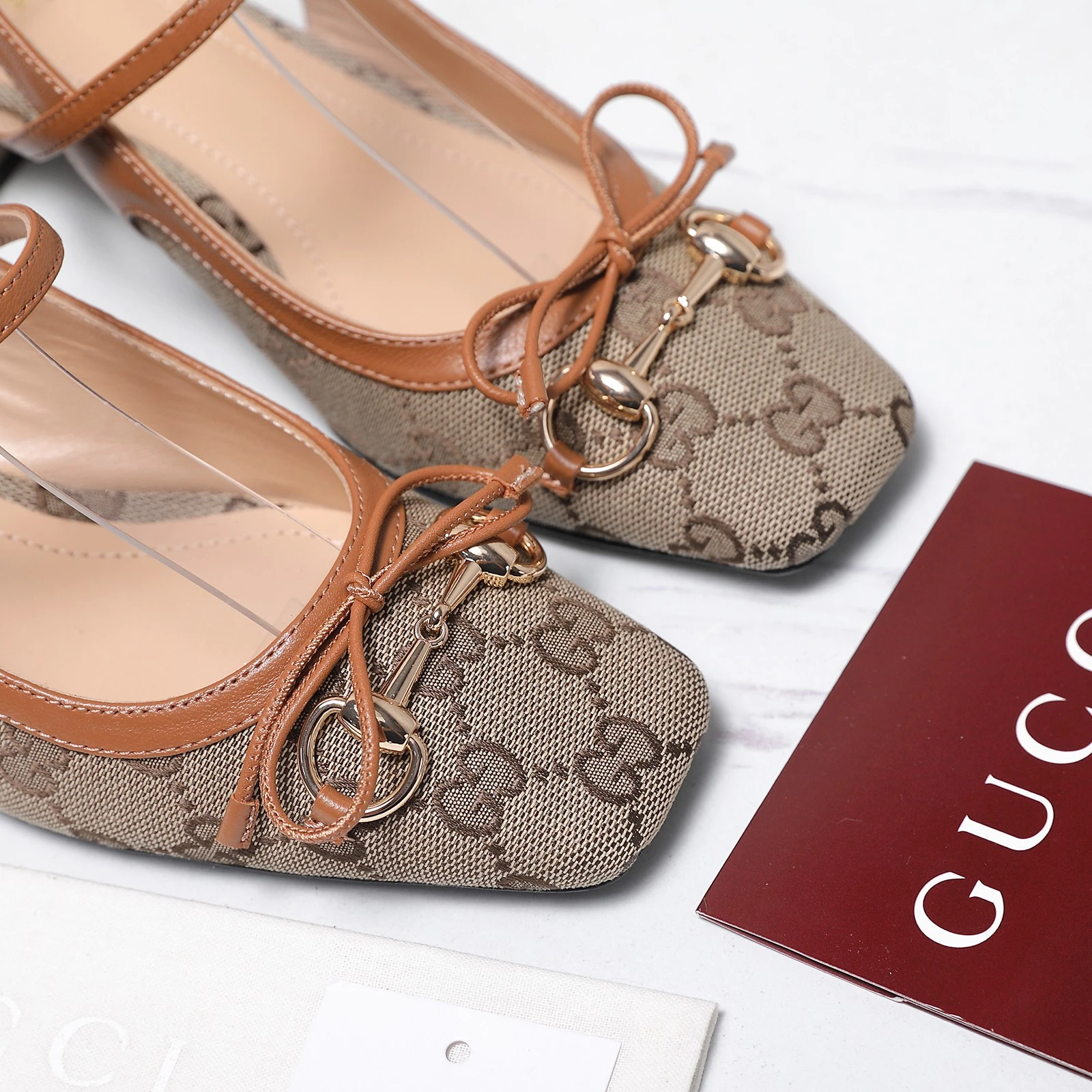 Gucci Double-G Embroidered Canvas Mary Jane Shoes