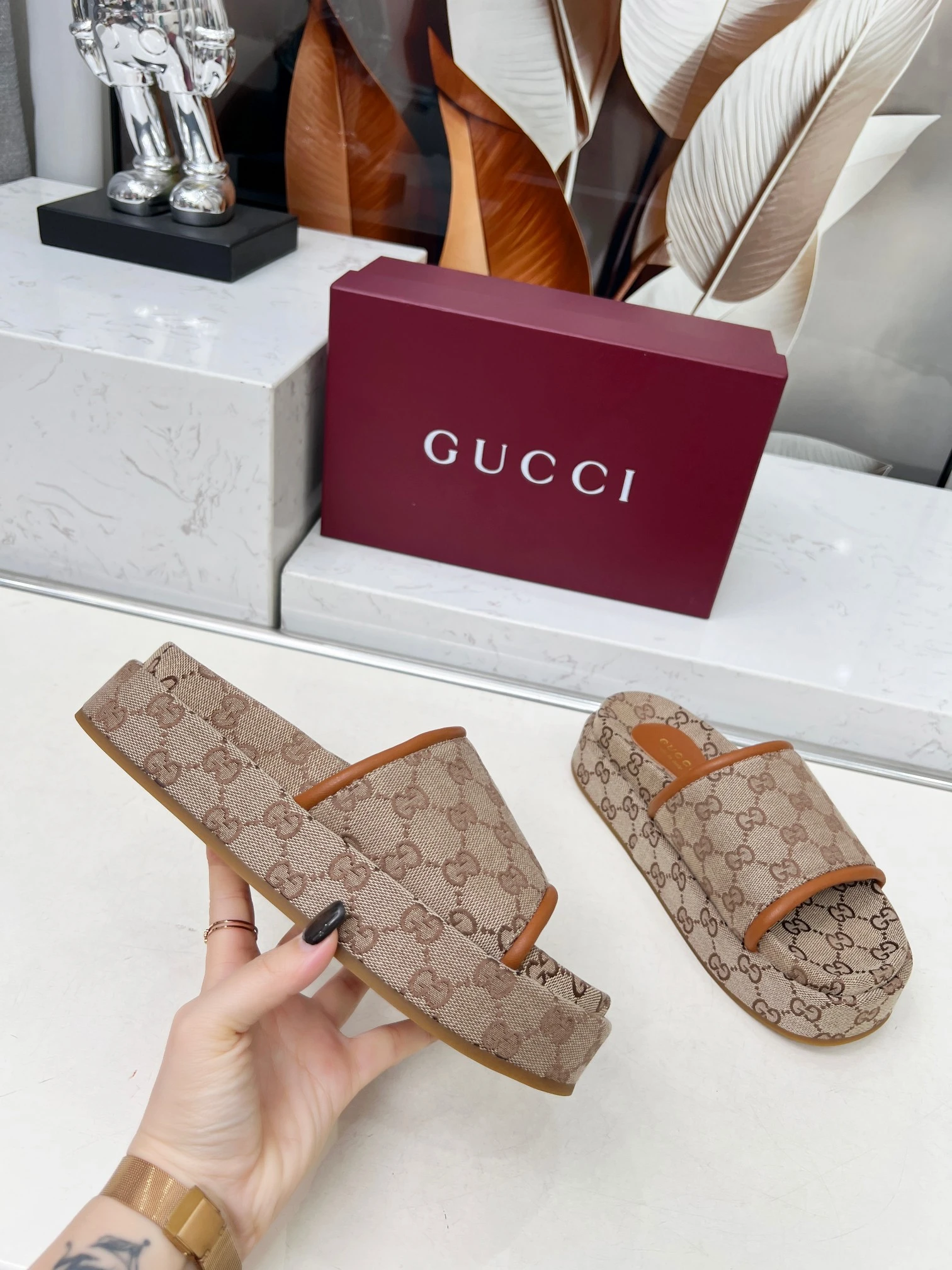 Gucci Platform Slides