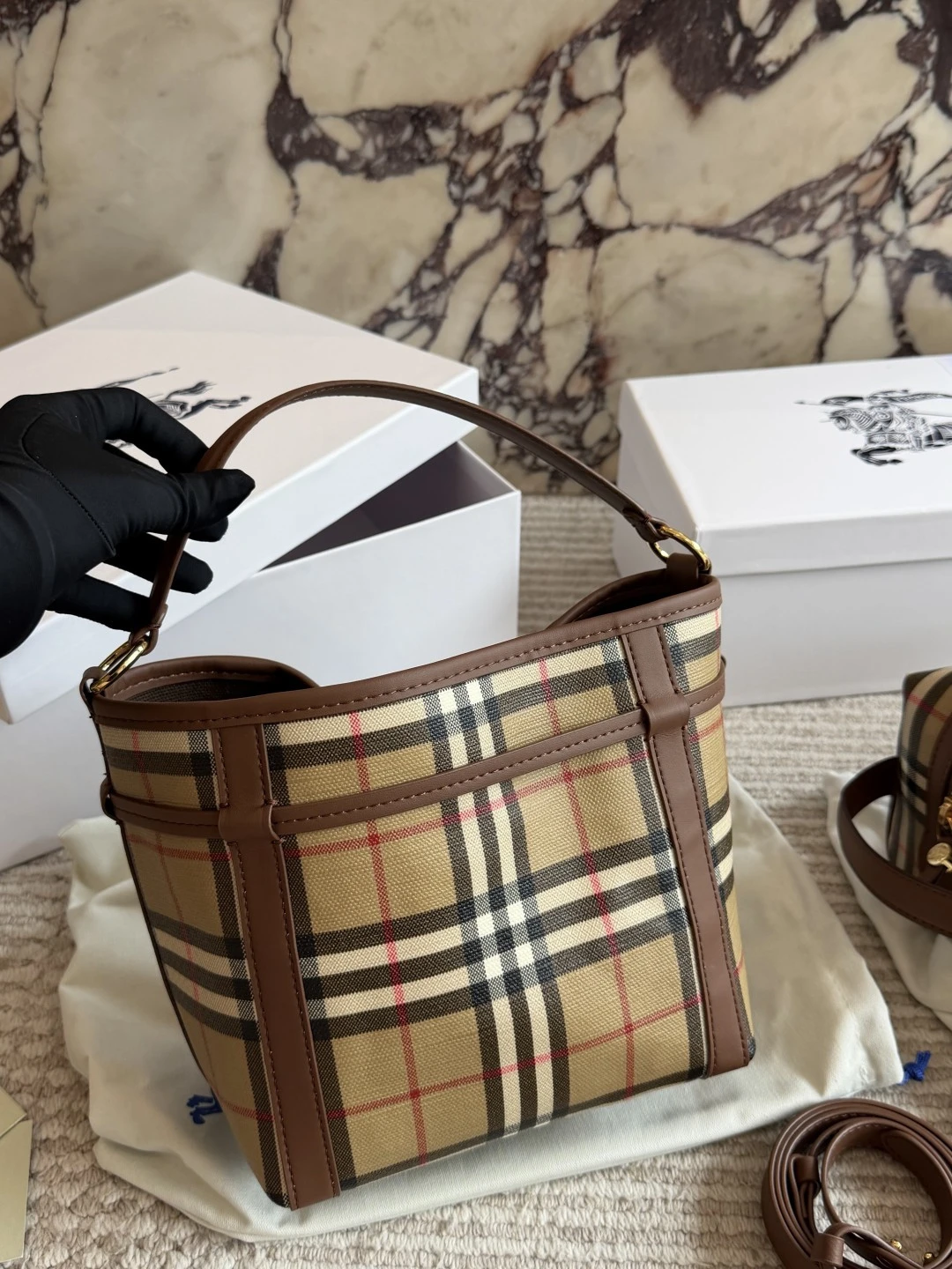 Burberry Check Bucket Bag