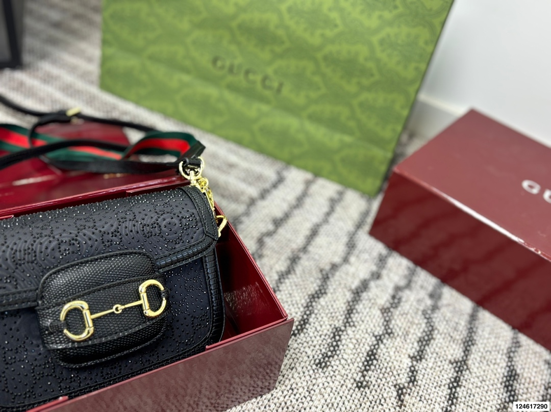Gucci 1955 Rhinestone Saddle Bag