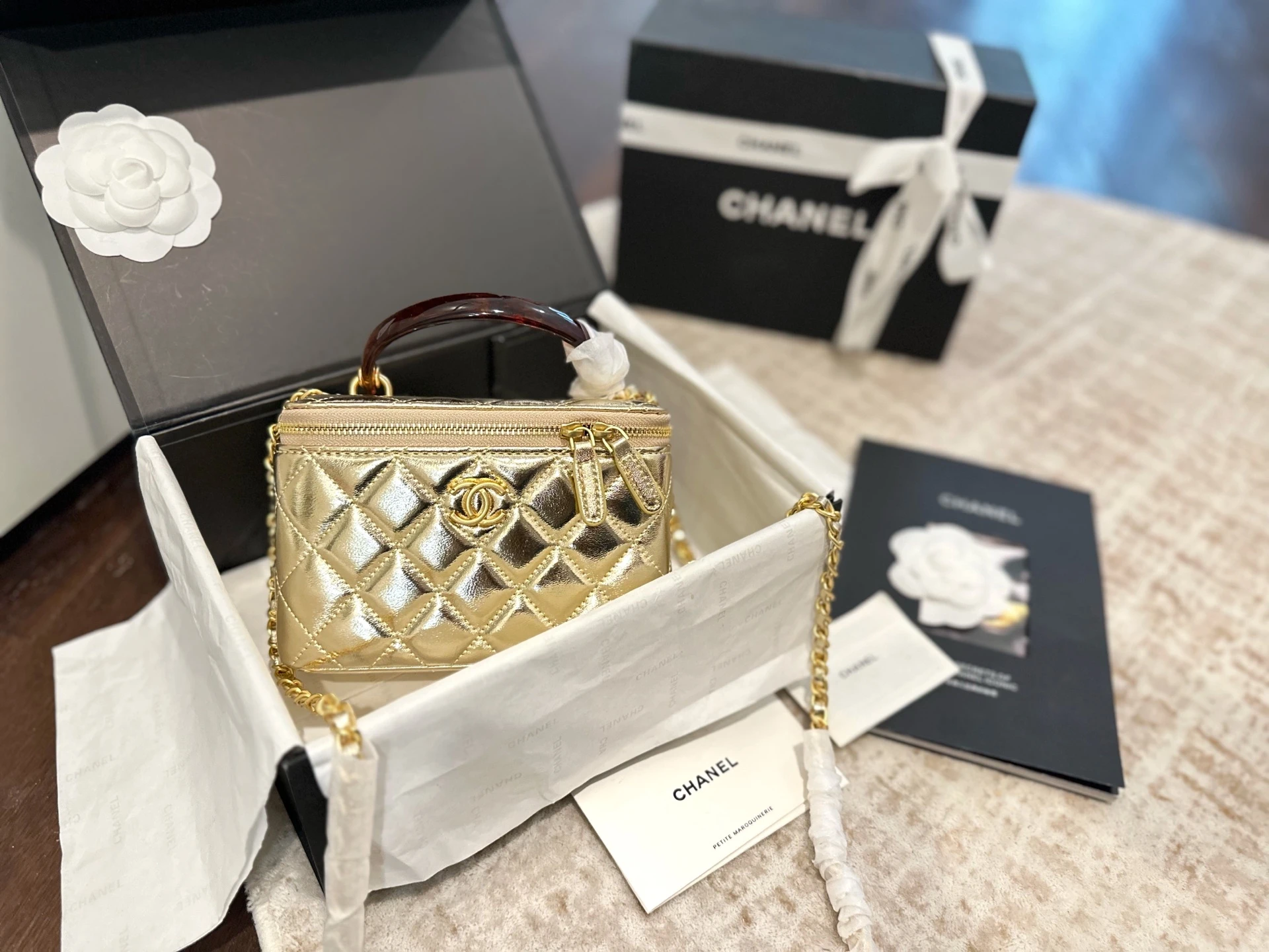 Chanel Acrylic Handle Vanity Box